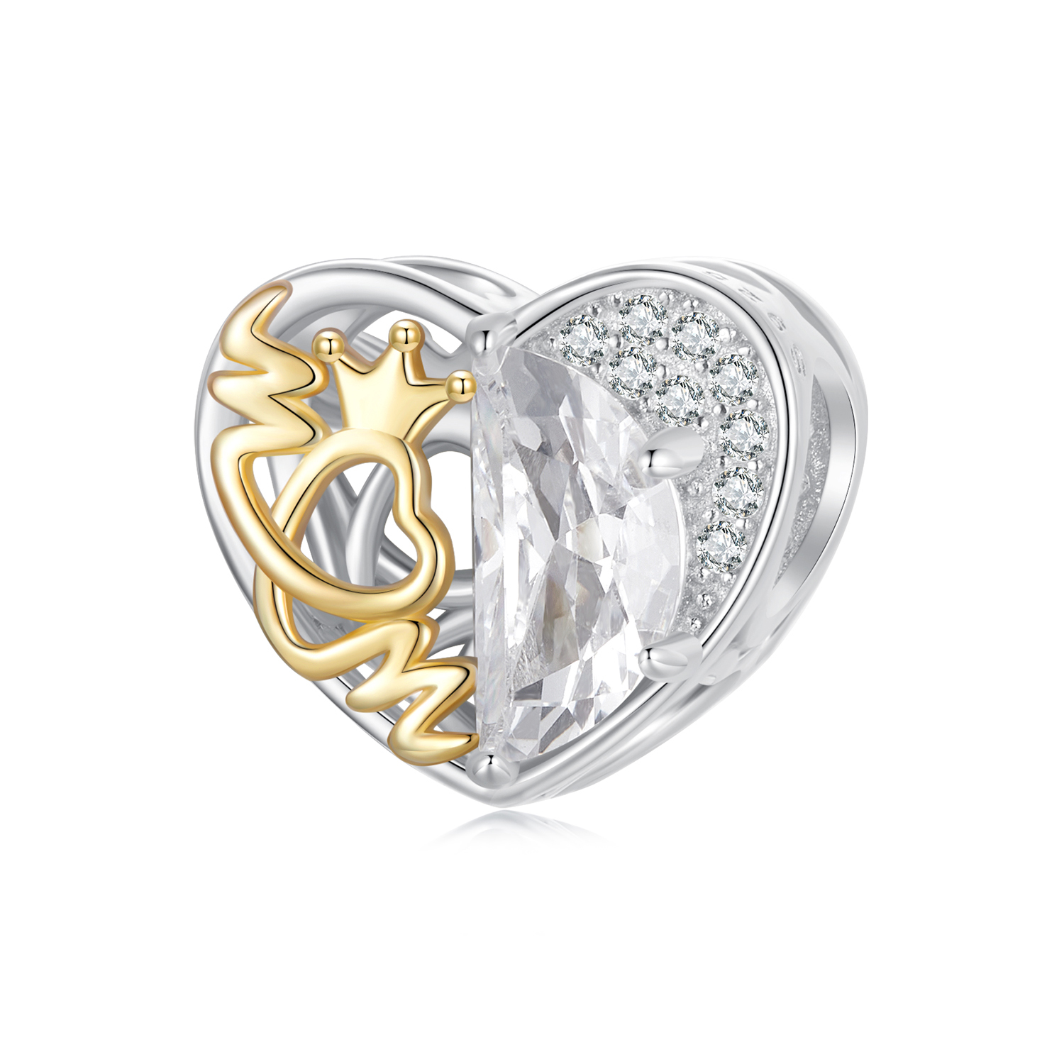 cuentas de corazón de mamá estilo pandora bsc1002