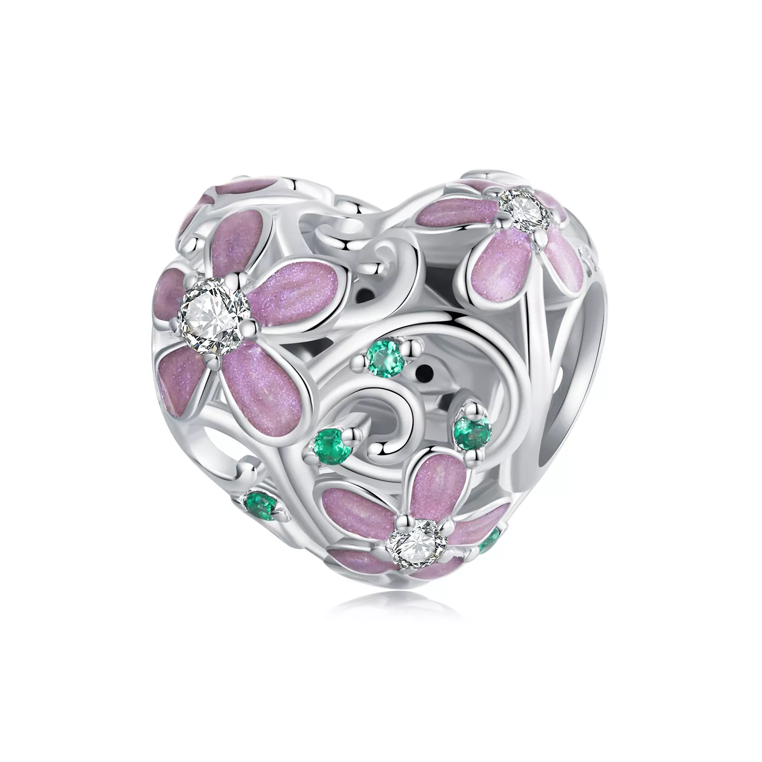cuentas de enredadera con flores estilo pandora scc2739