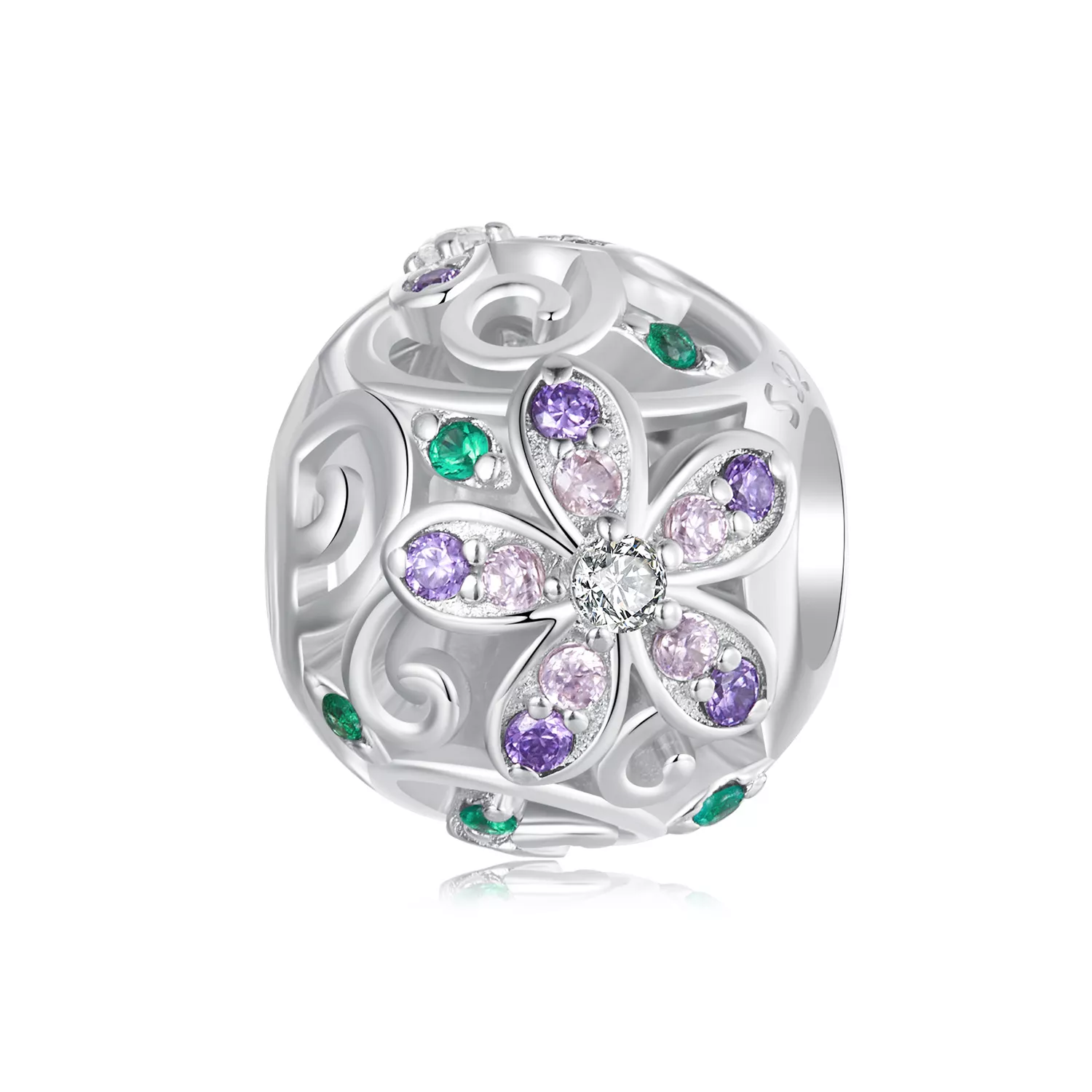 cuentas de enredadera con flores estilo pandora scc2741