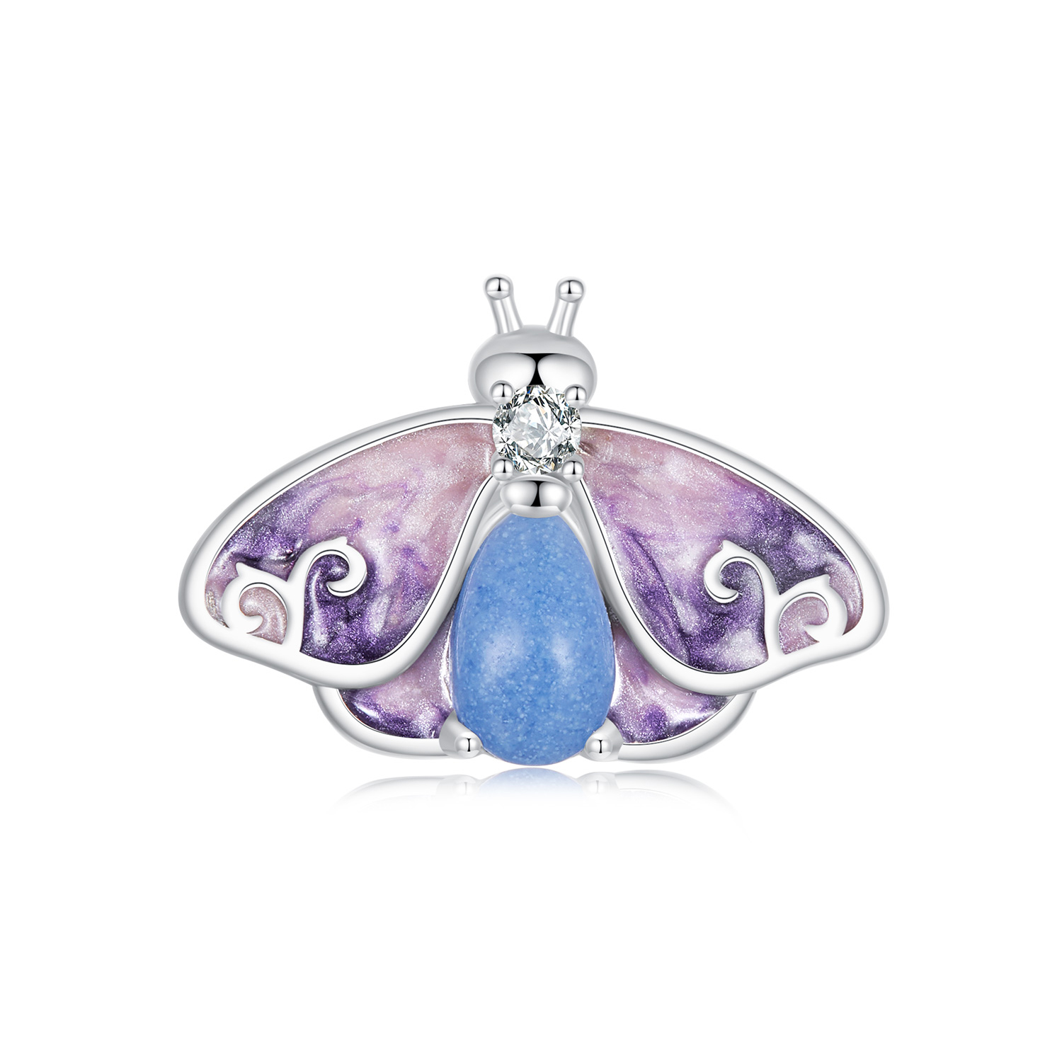 cuentas de mariposa con degradado luminoso estilo pandora scc2732