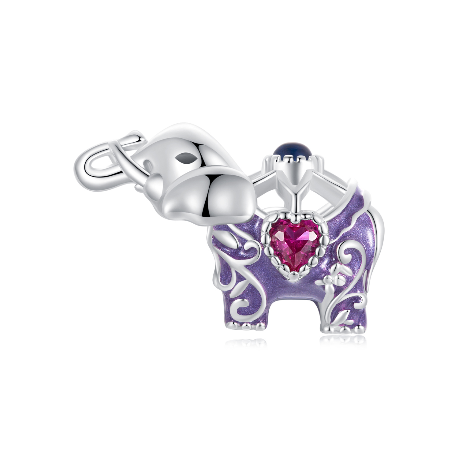 cuentas de plata de ley grabadas con diseño hueco de elefante estilo pandora scc2758