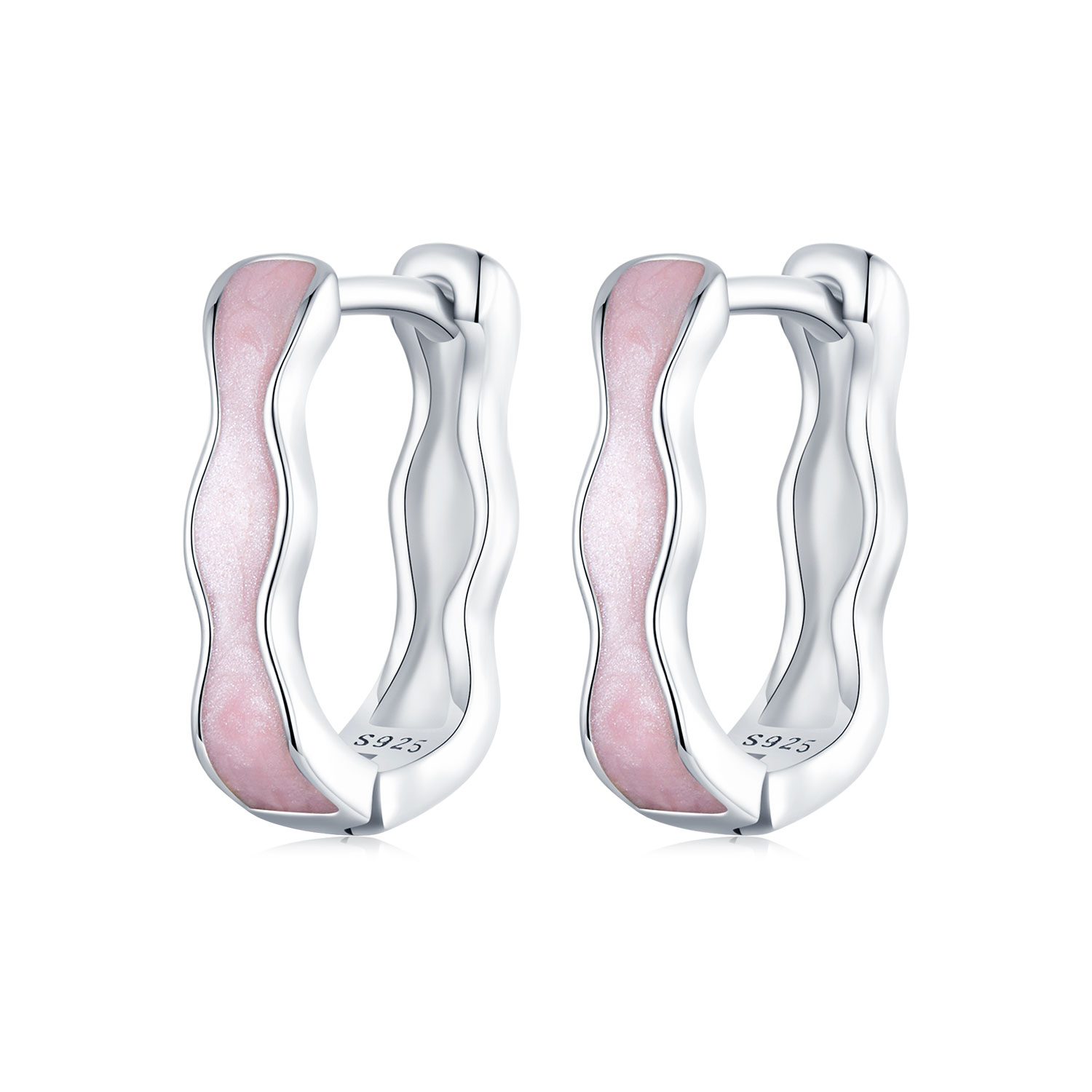 pendientes cuadrados rosas estilo pandora sce1709