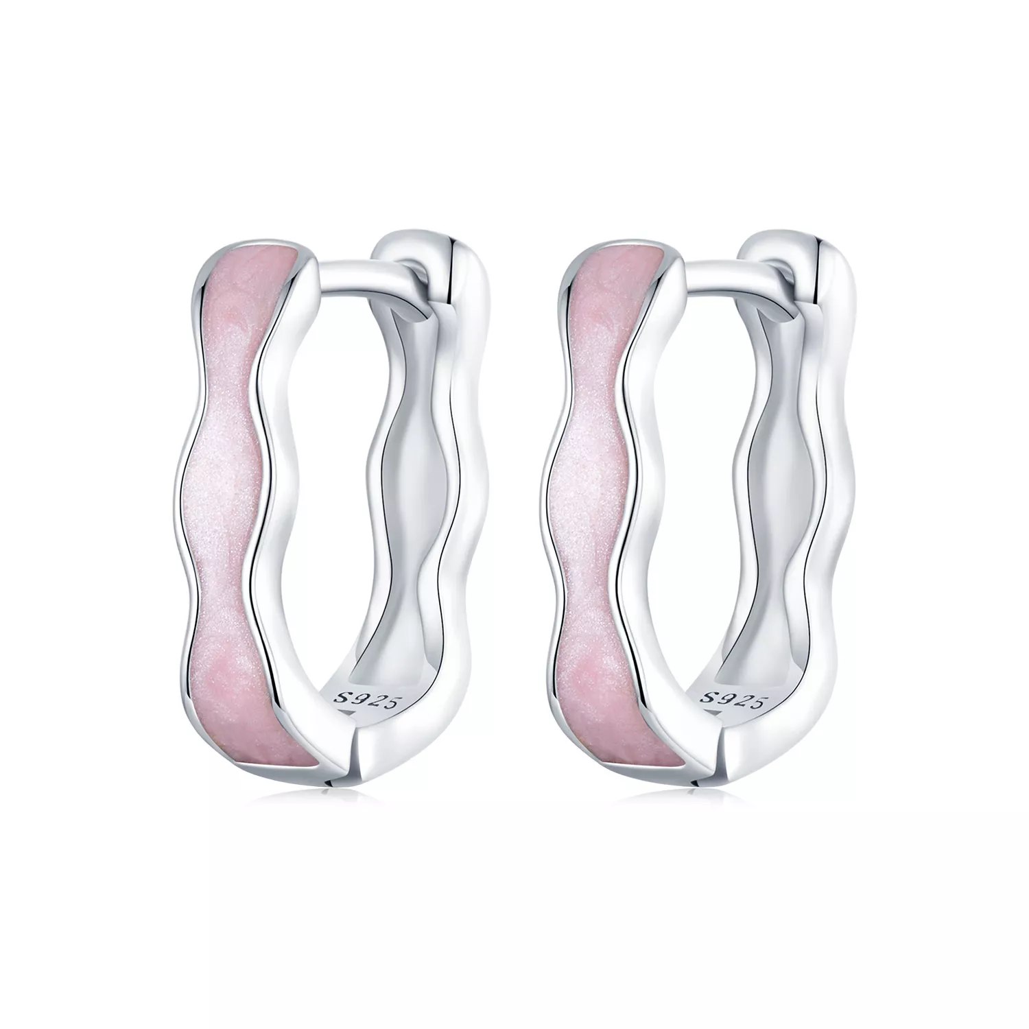 pendientes cuadrados rosas estilo pandora sce1709