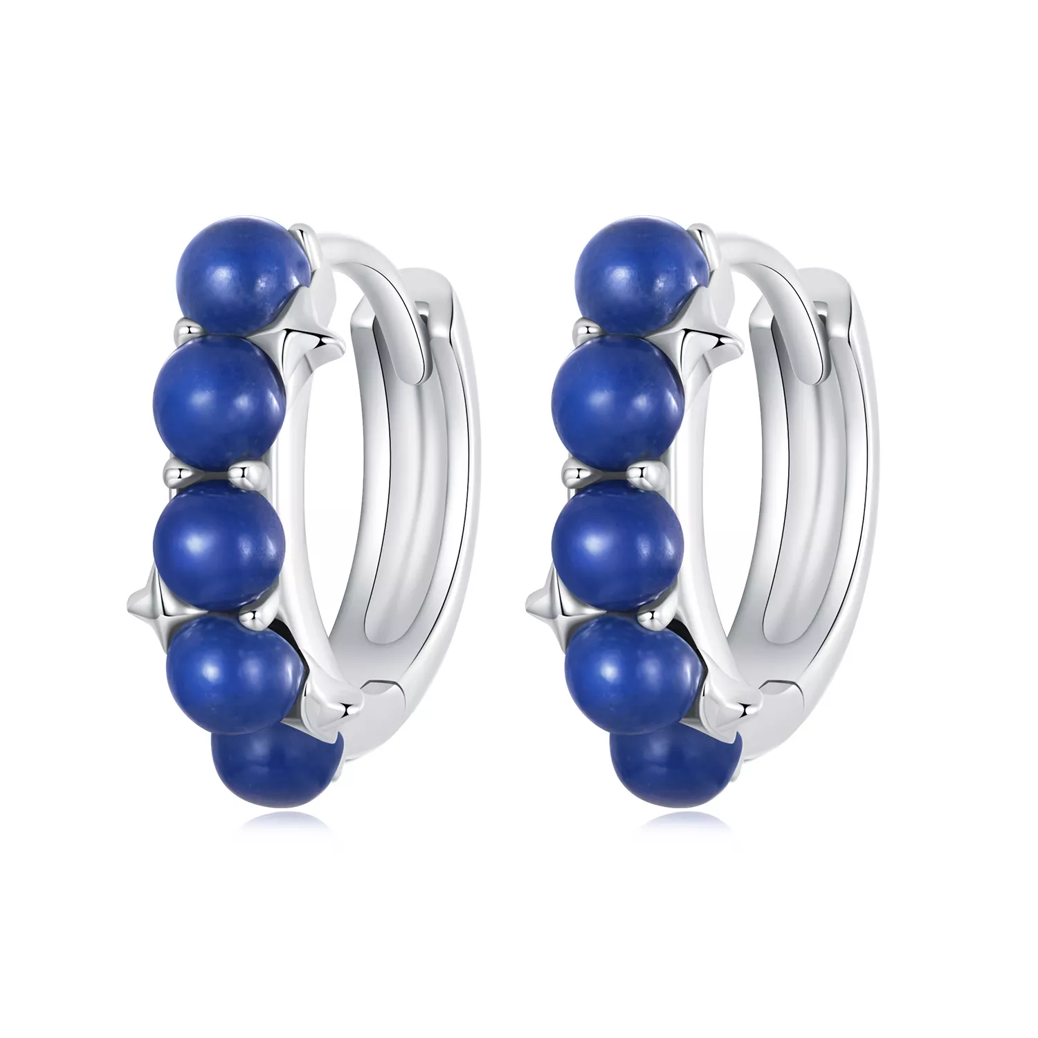 pendientes de bola azul estilo pandora bse984