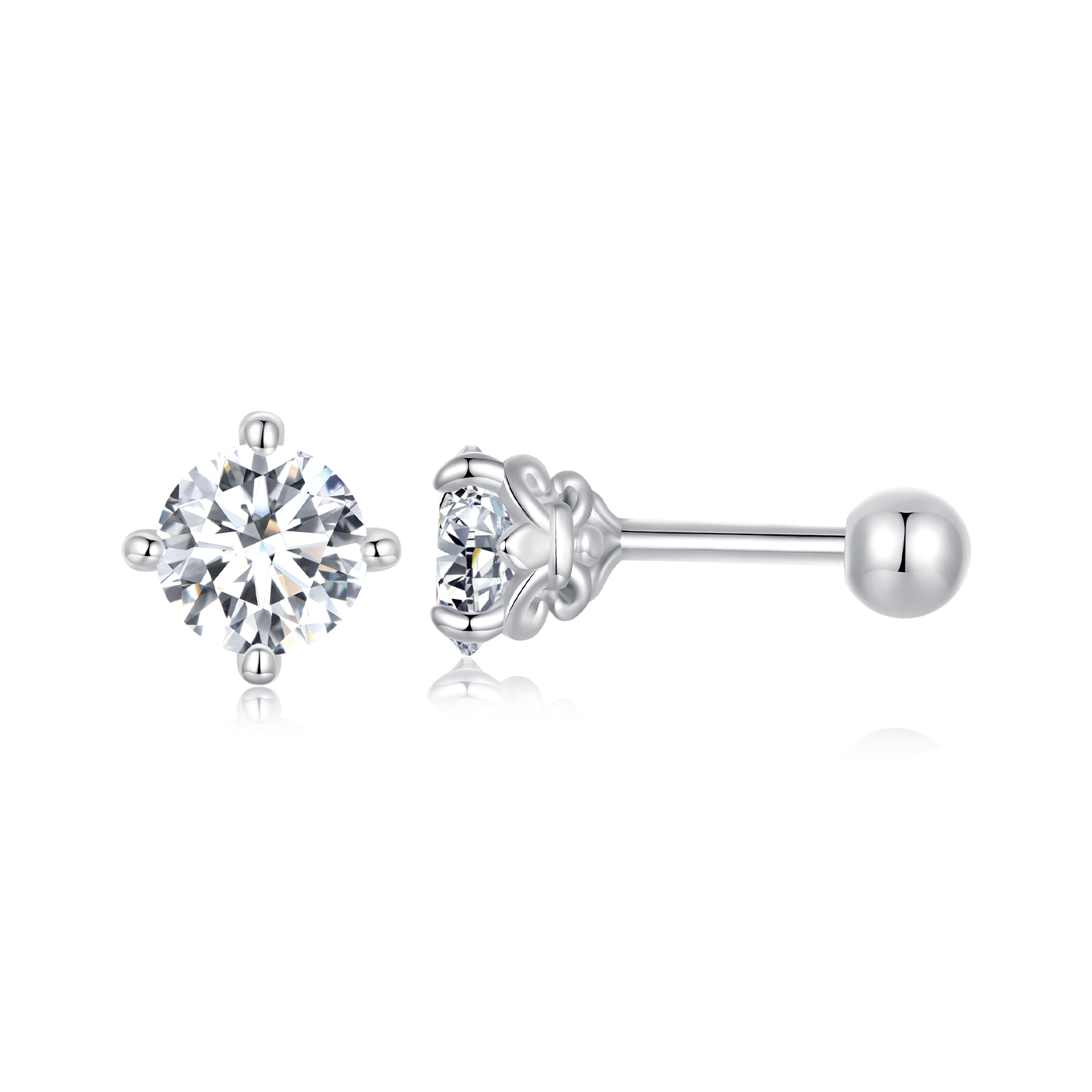 pendientes de bola de hilo con diseño de moissanita estilo pandora dos certificados mse050