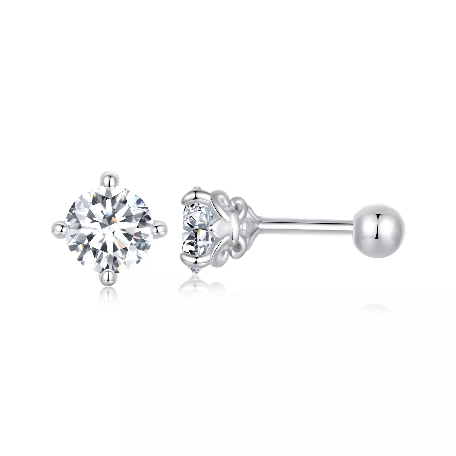 pendientes de bola de hilo con diseño de moissanita estilo pandora dos certificados mse050