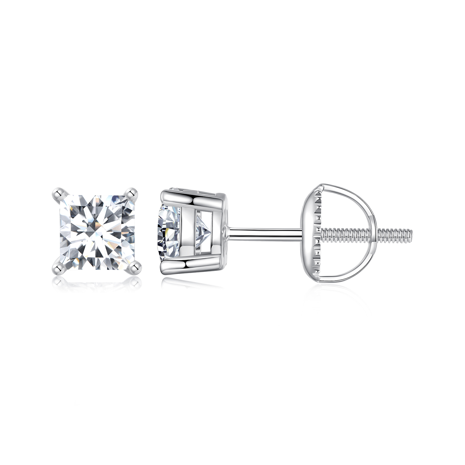 pendientes de moissanita estilo princesa pandora dos certificados mse047 l