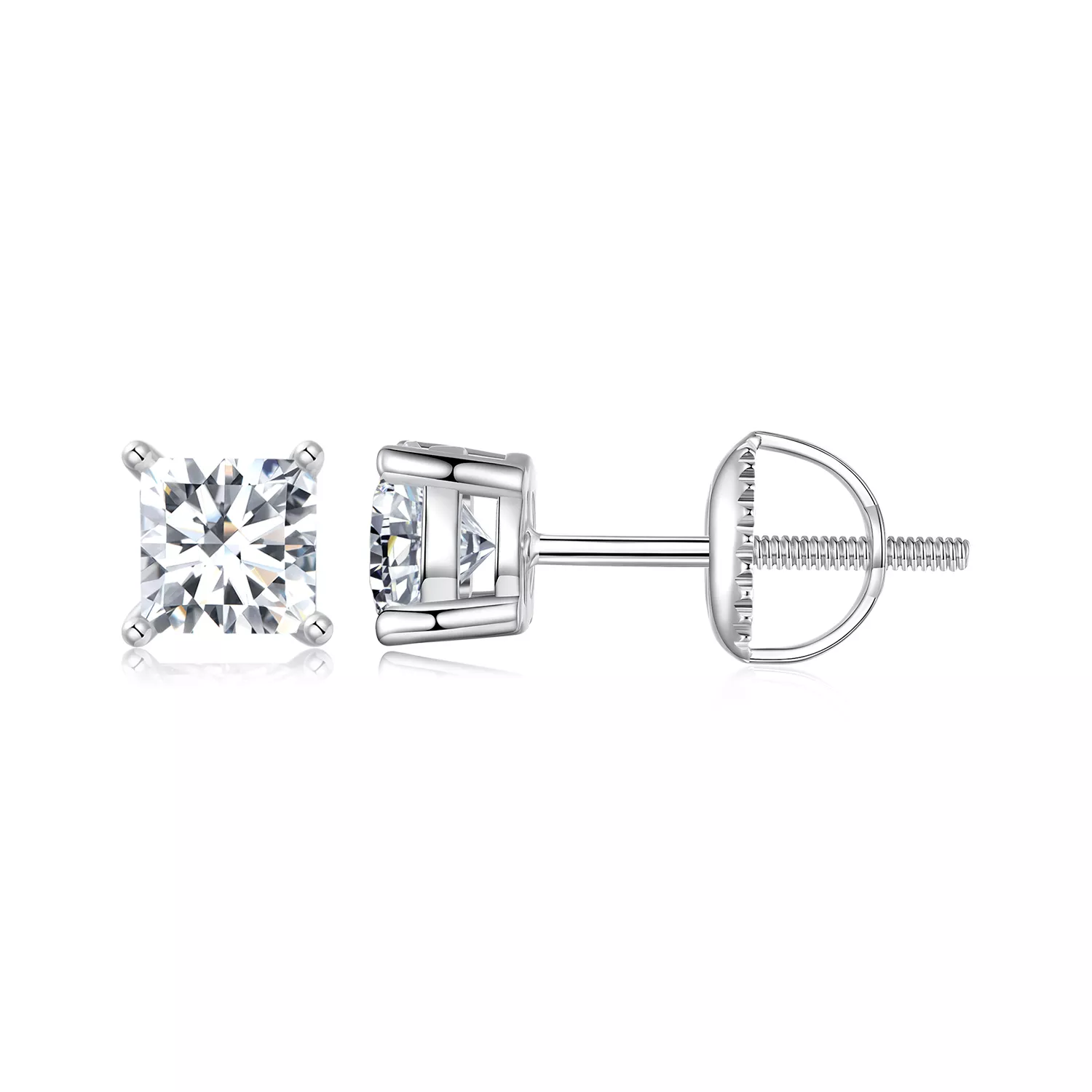 pendientes de moissanita estilo princesa pandora dos certificados mse047 l
