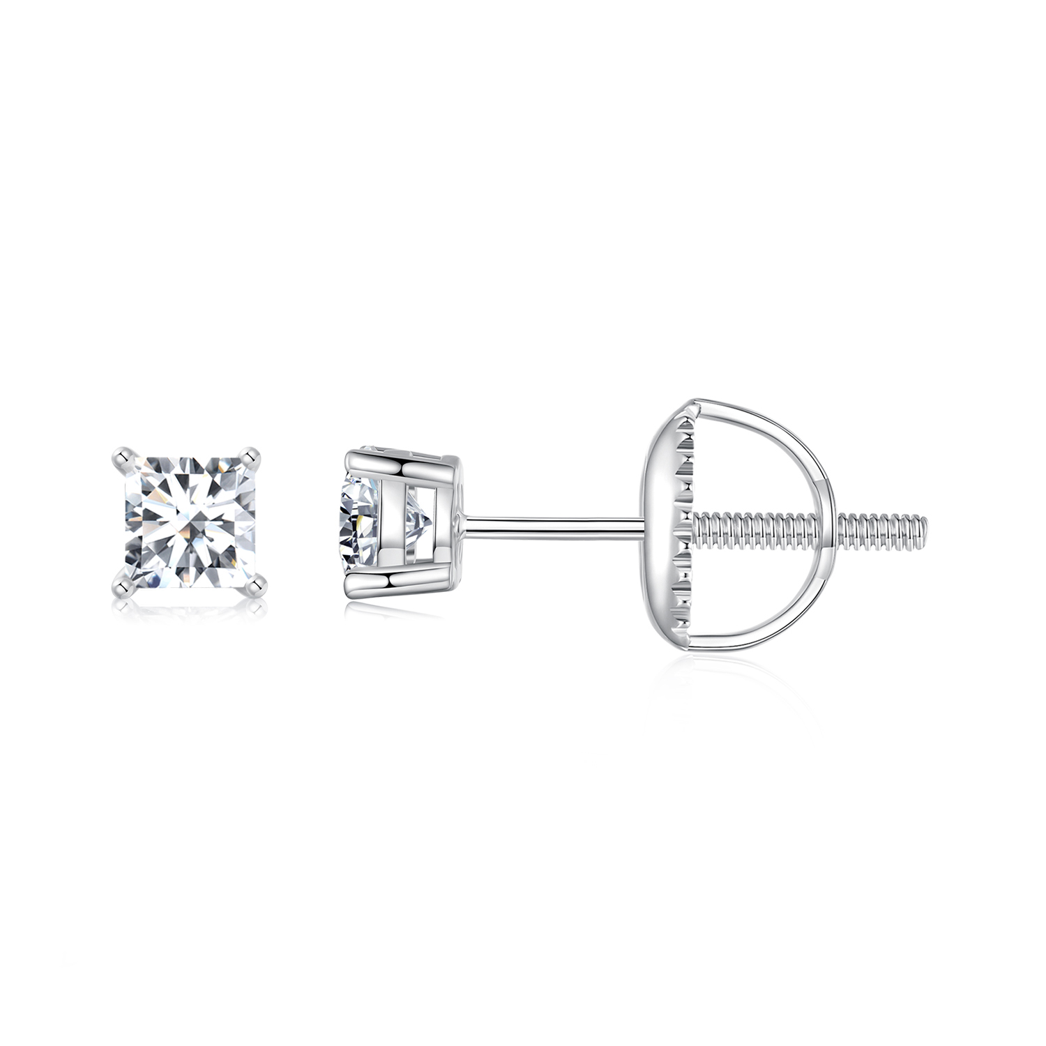 pendientes de moissanita estilo princesa pandora un certificado mse047 s