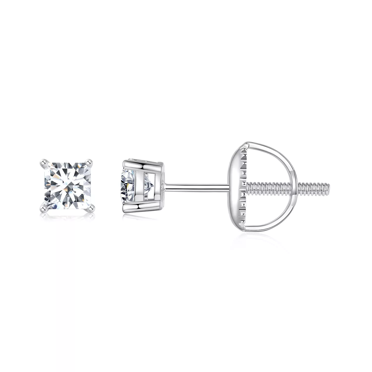 pendientes de moissanita estilo princesa pandora un certificado mse047 s