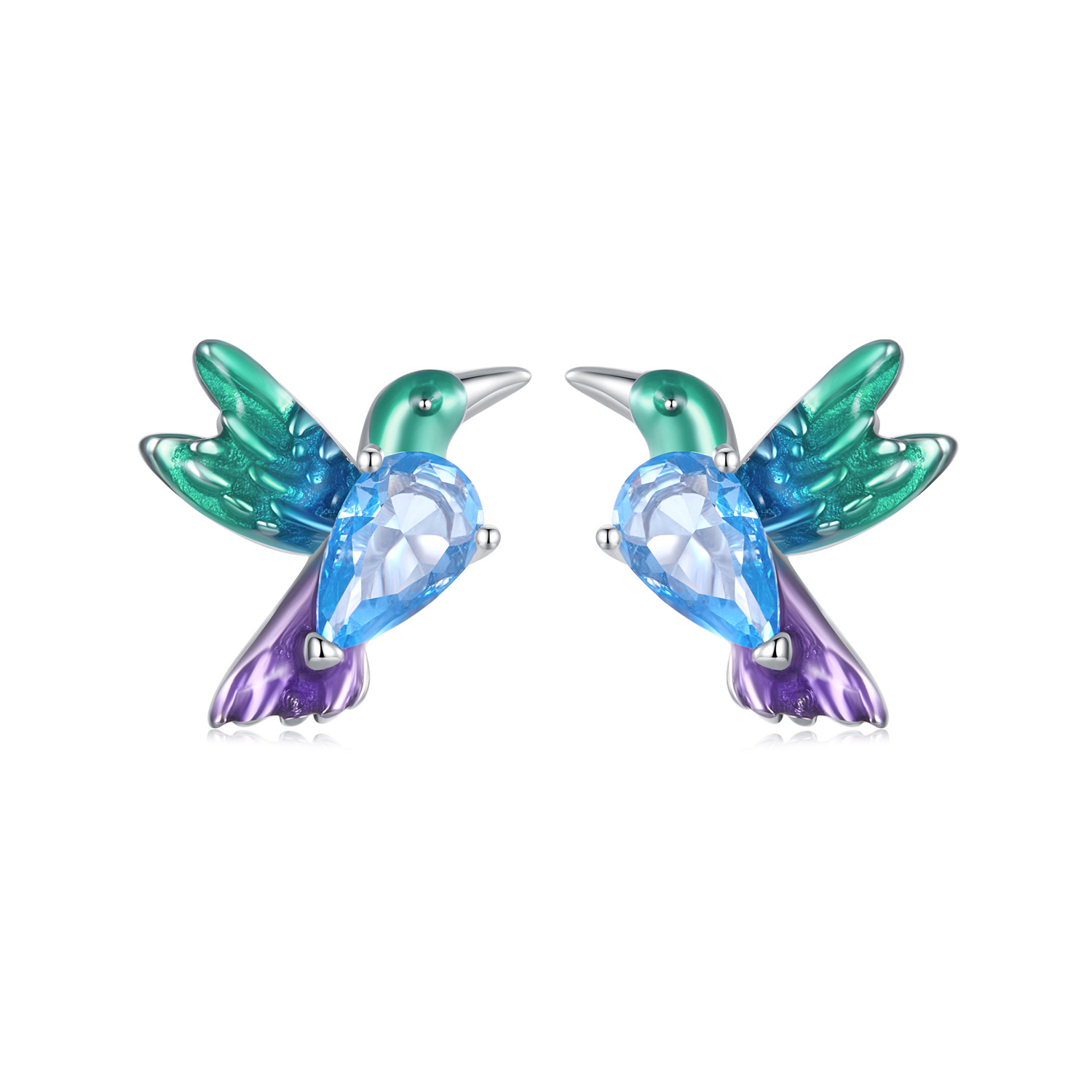 pendientes de pájaro estilo pandora bse989