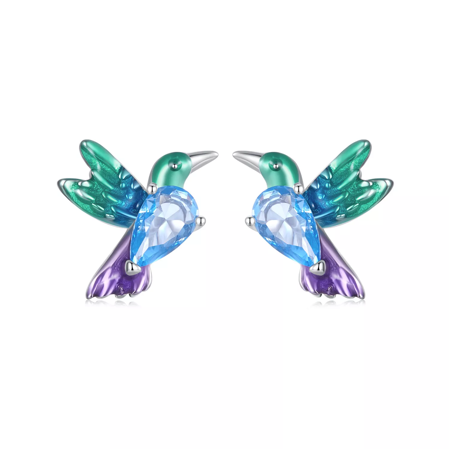 pendientes de pájaro estilo pandora bse989
