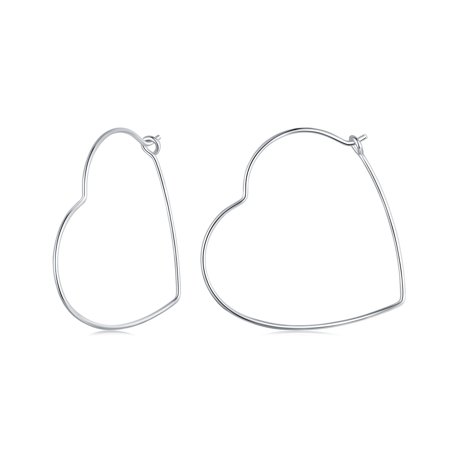 pendientes sencillos en forma de corazón estilo pandora sce1711