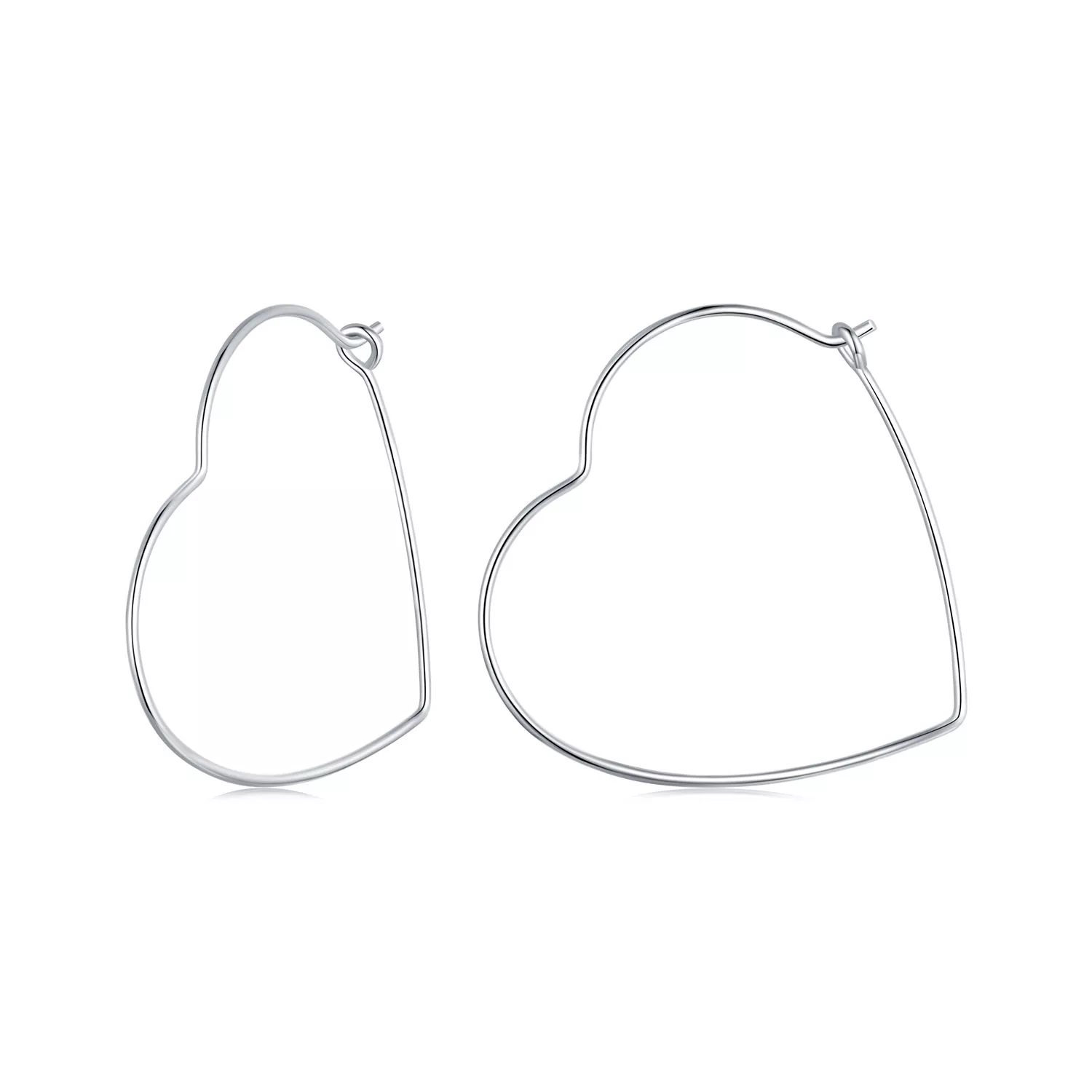 pendientes sencillos en forma de corazón estilo pandora sce1711