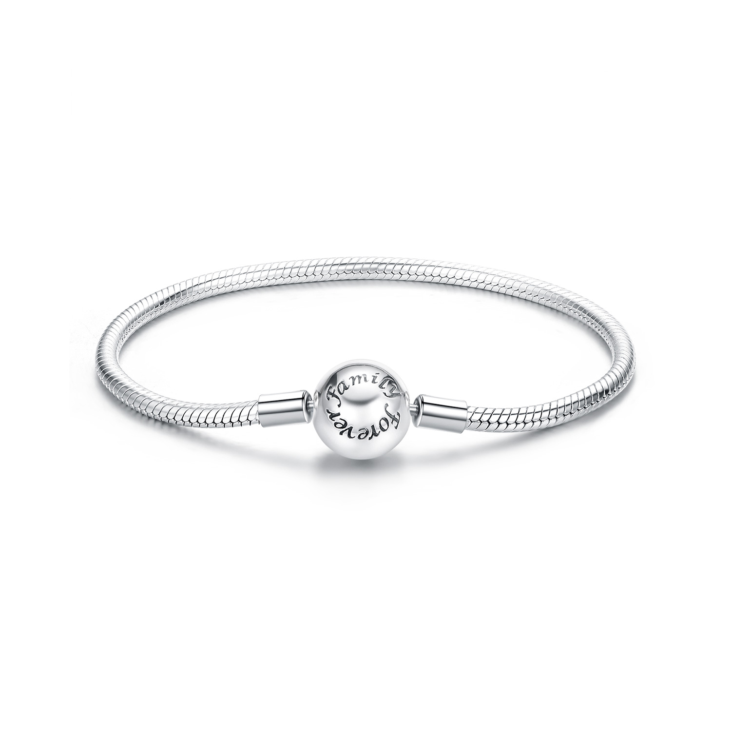 pulsera básica con hueso de serpiente forever love de estilo pandora scb272