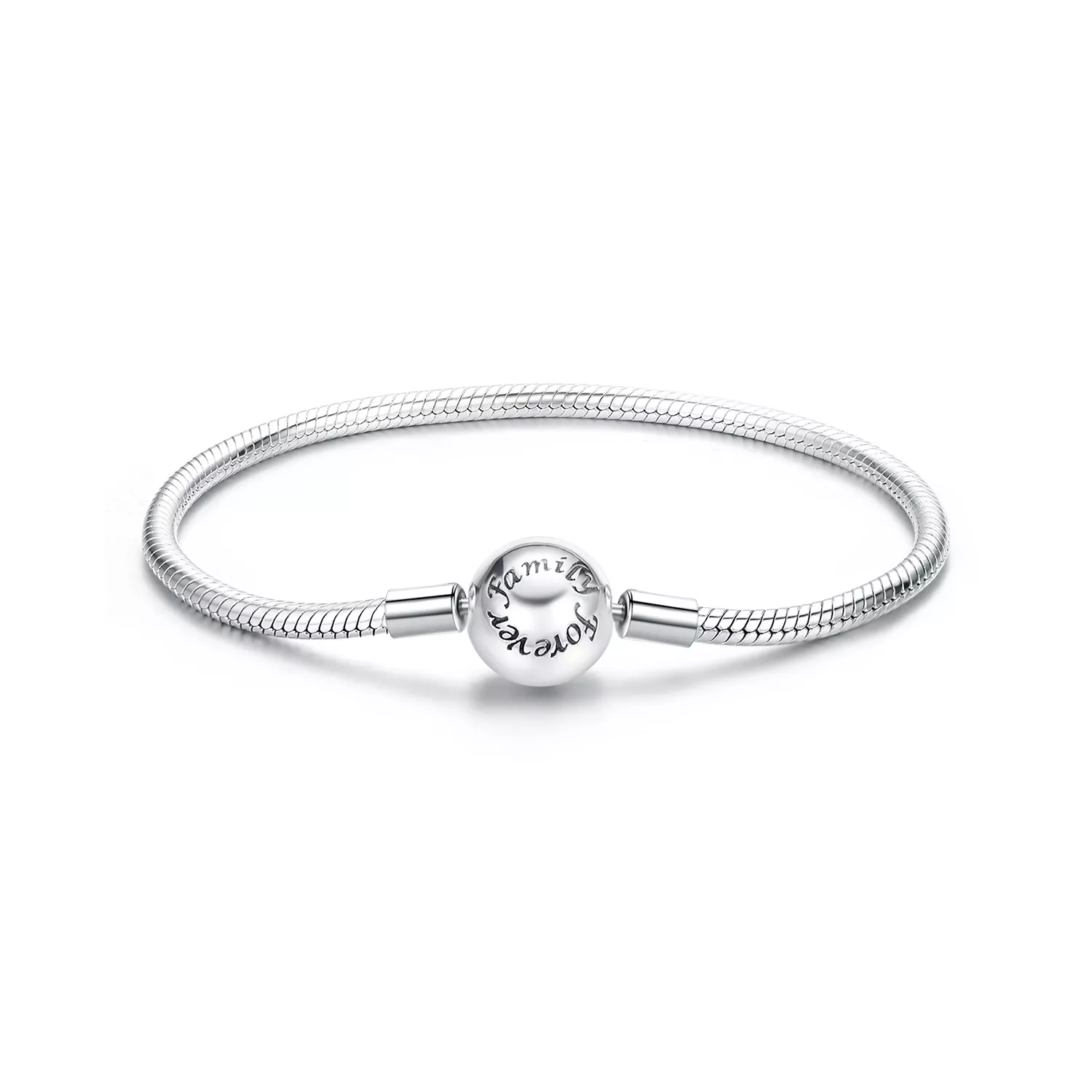 pulsera básica con hueso de serpiente forever love de estilo pandora scb272