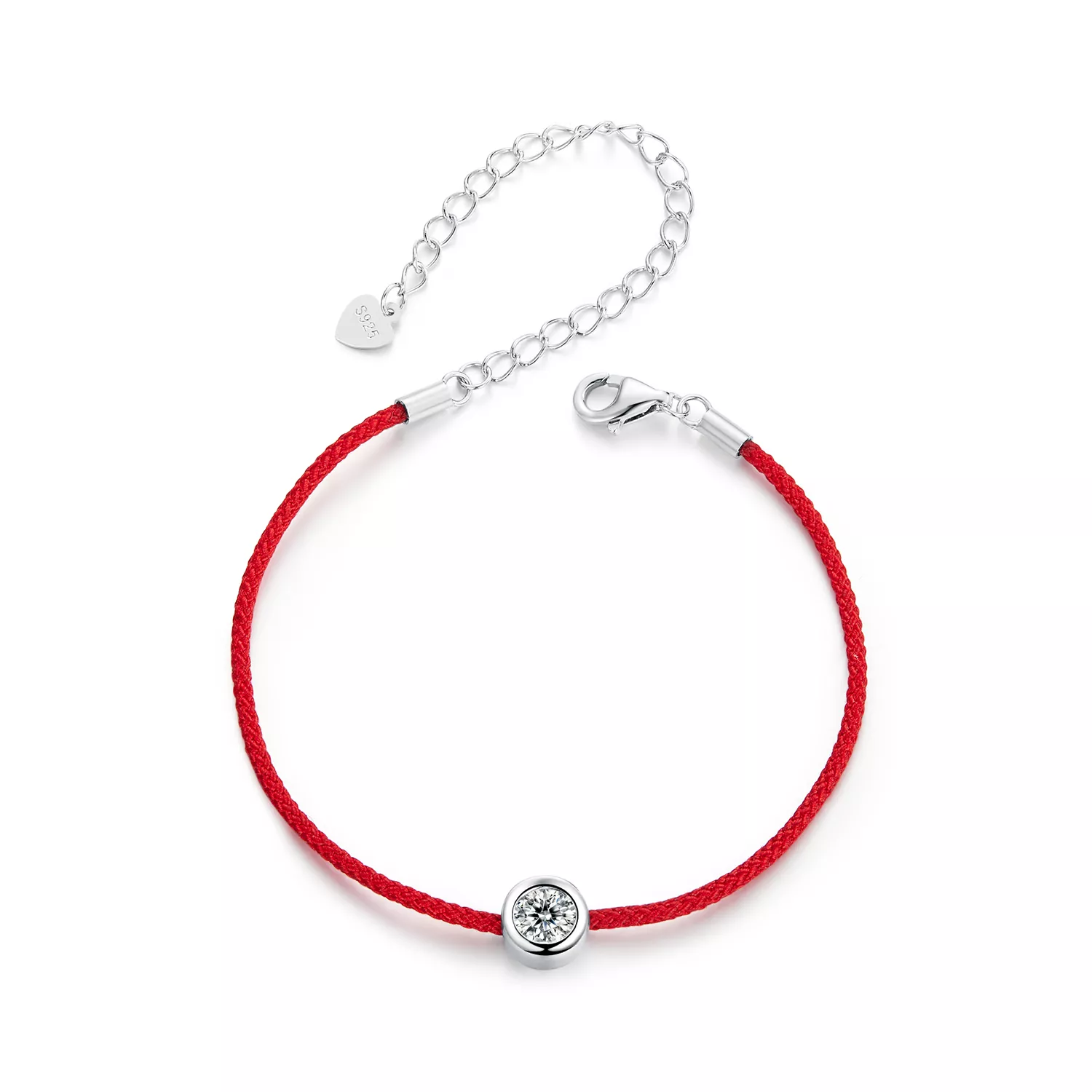 pulsera de cuerda roja con moissanita exquisita estilo pandora un certificado msb014
