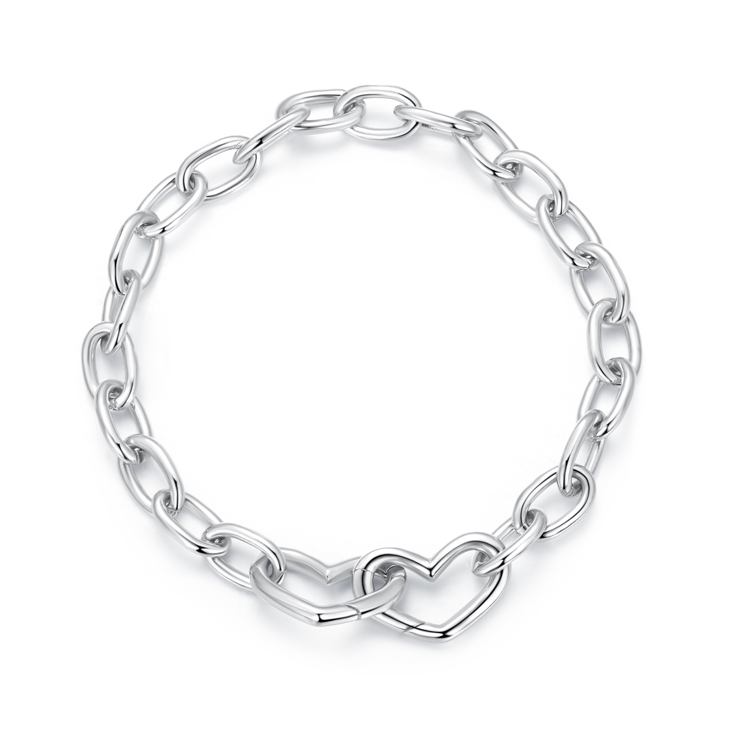pulsera de doble corazón estilo pandora bsb172