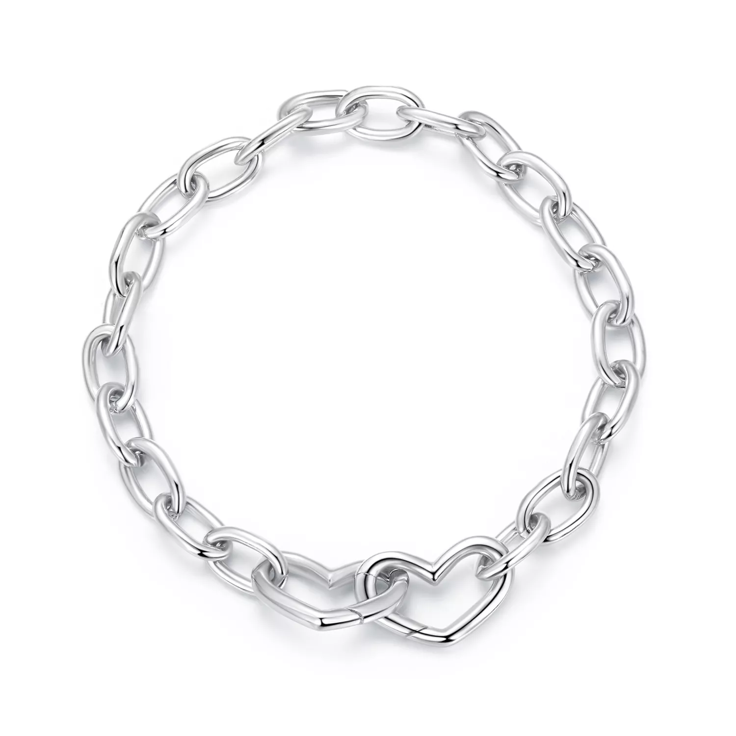pulsera de doble corazón estilo pandora bsb172