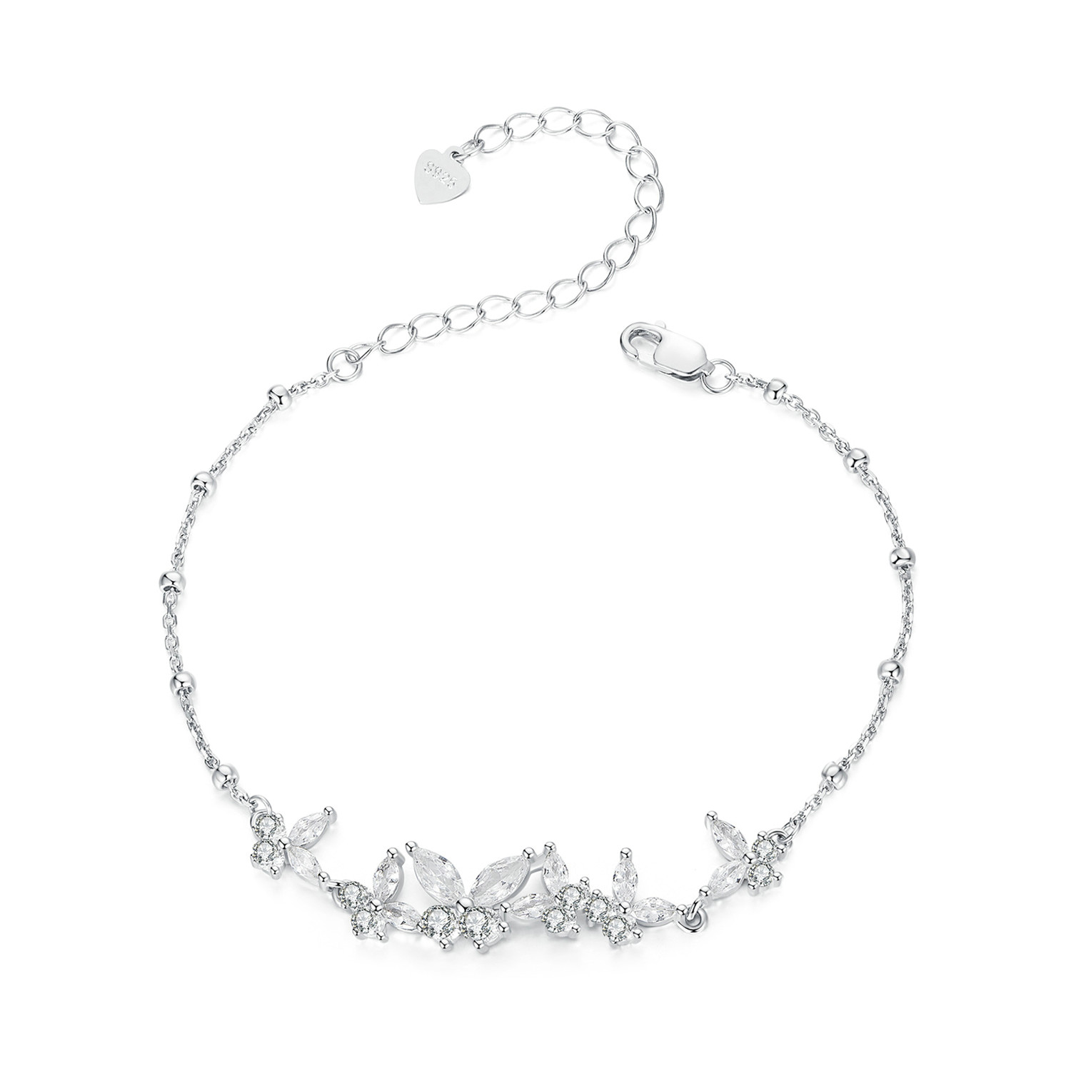 pulsera estilo pandora con mariposas voladoras bsb162