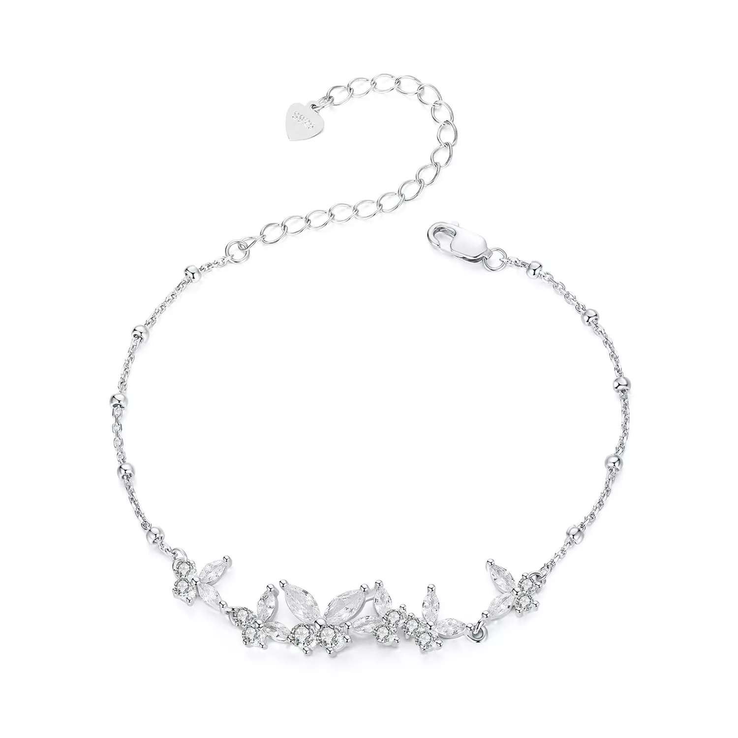 pulsera estilo pandora con mariposas voladoras bsb162