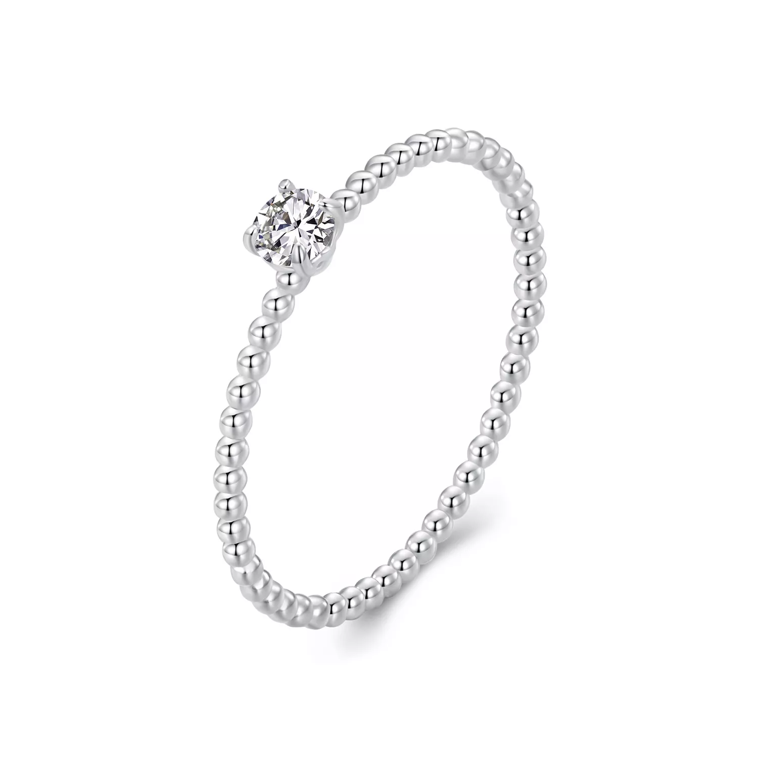 anillo apilable de moissanita con cuentas exquisitas estilo pandora un certificado msr046