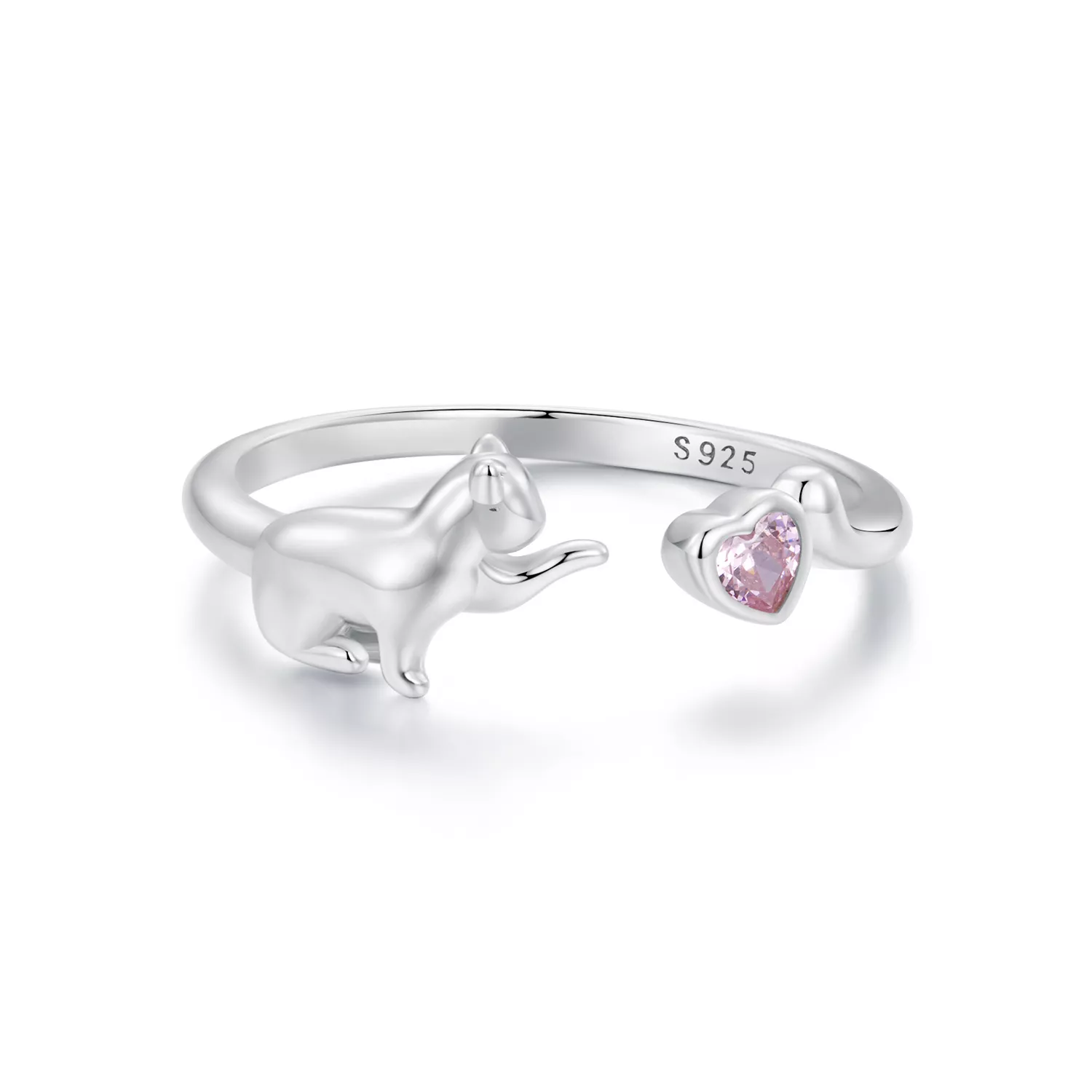 anillo de apertura con diseño de gato estilo pandora scr1027 e