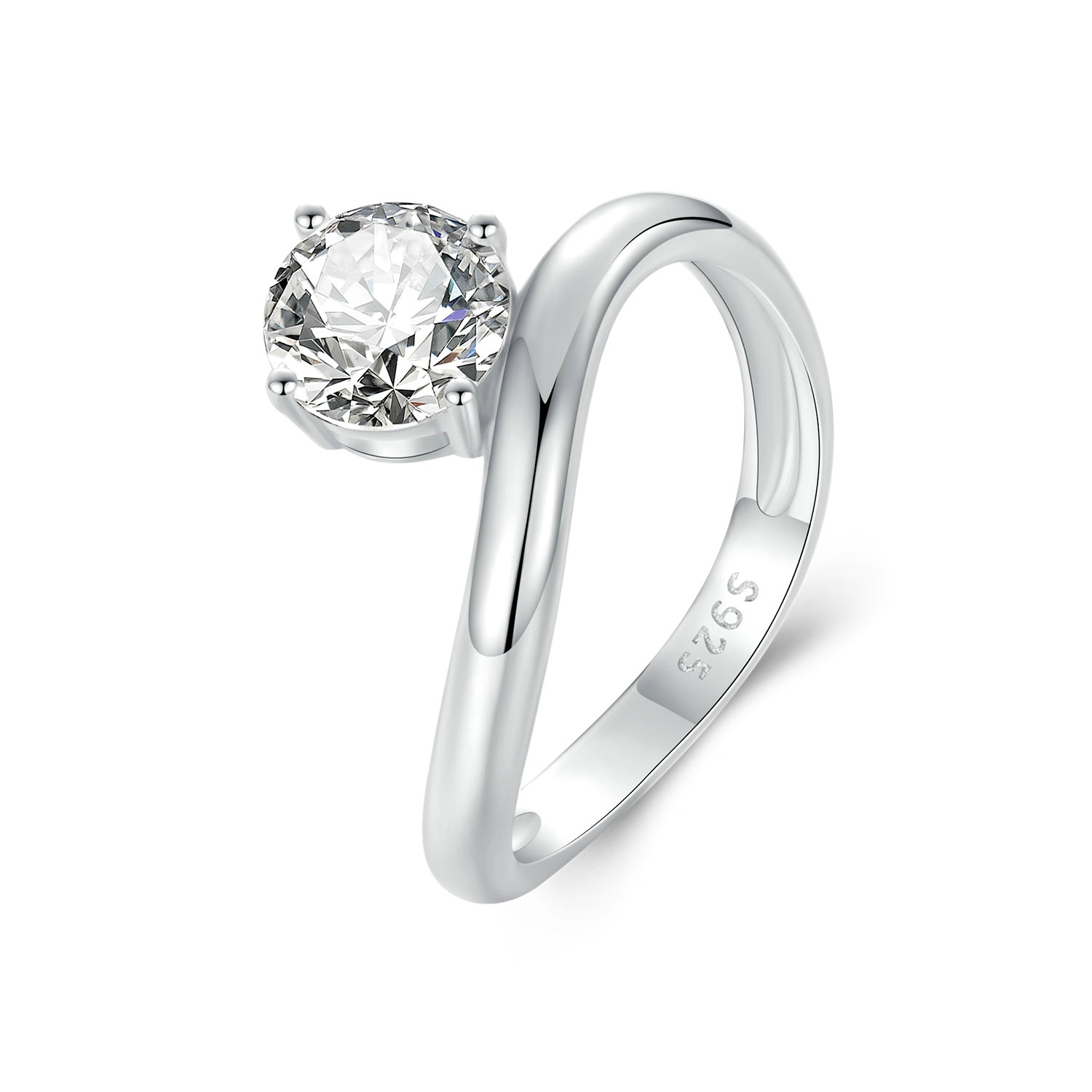 anillo de moissanita de 1 ct con estilo pandora con un certificado msr050