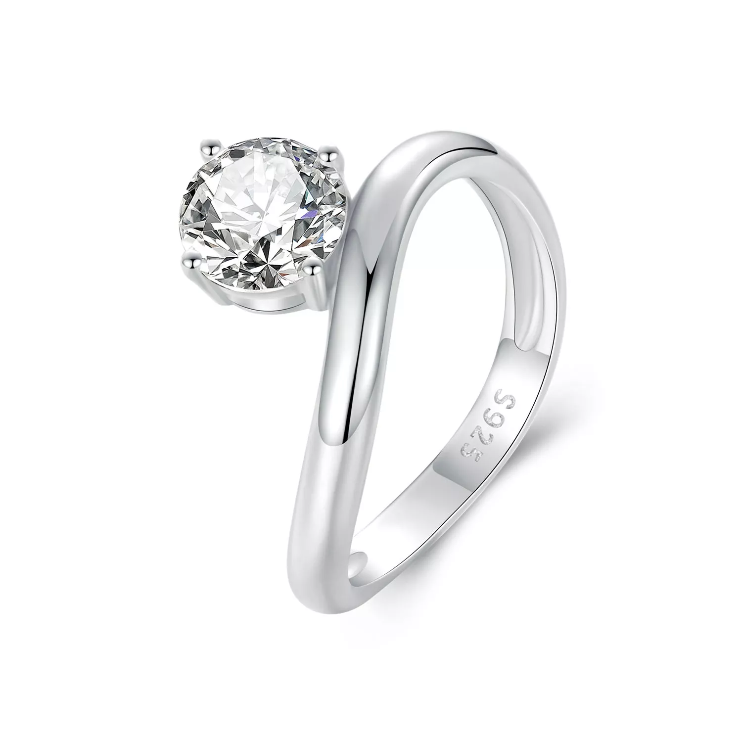 anillo de moissanita de 1 ct con estilo pandora con un certificado msr050