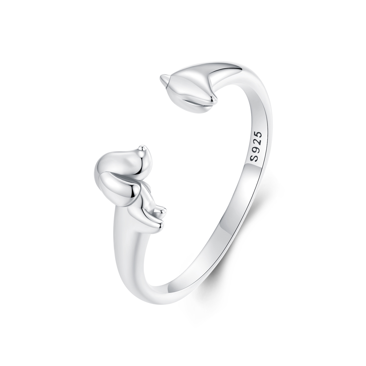 anillo de perro salchicha en 3d estilo pandora scr1033 e