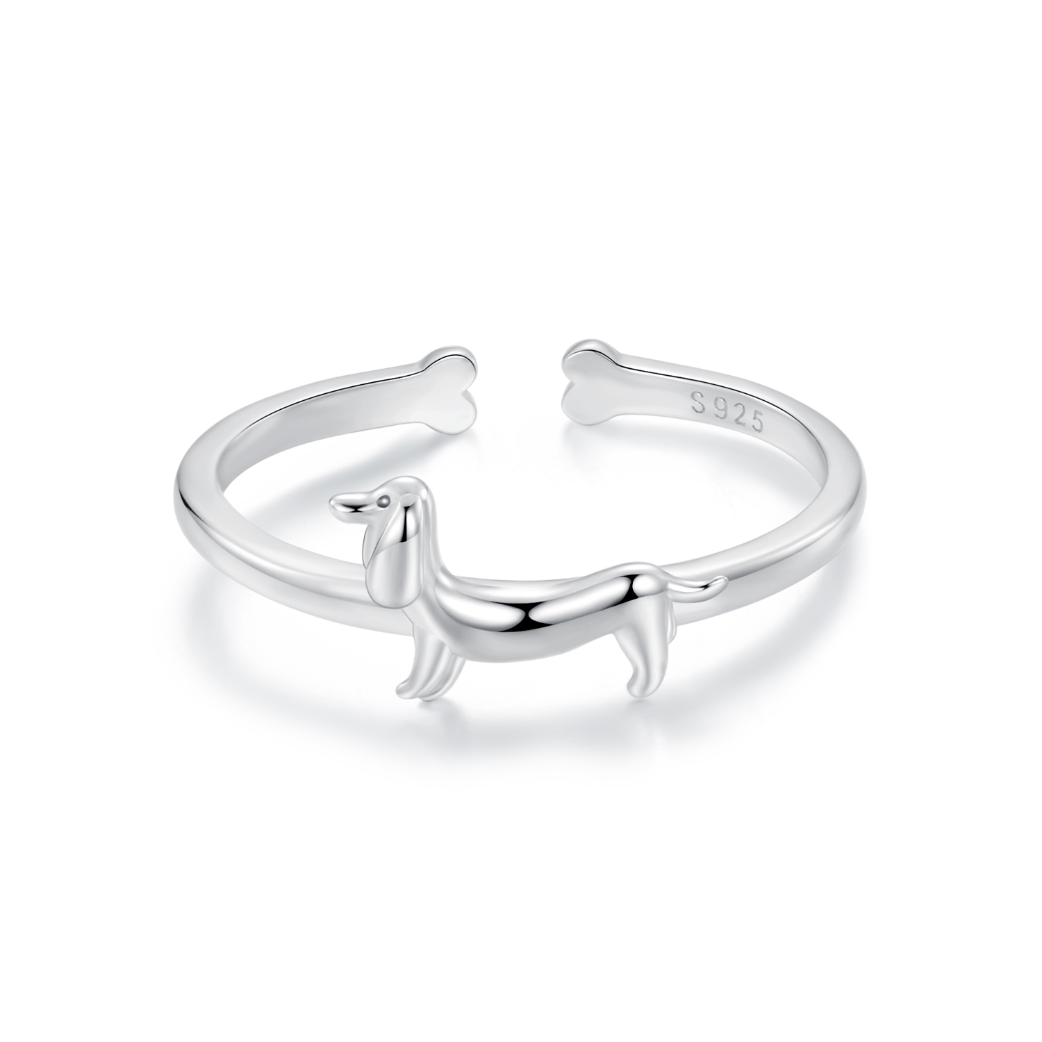 anillo de perro salchicha estilo pandora scr1029 e
