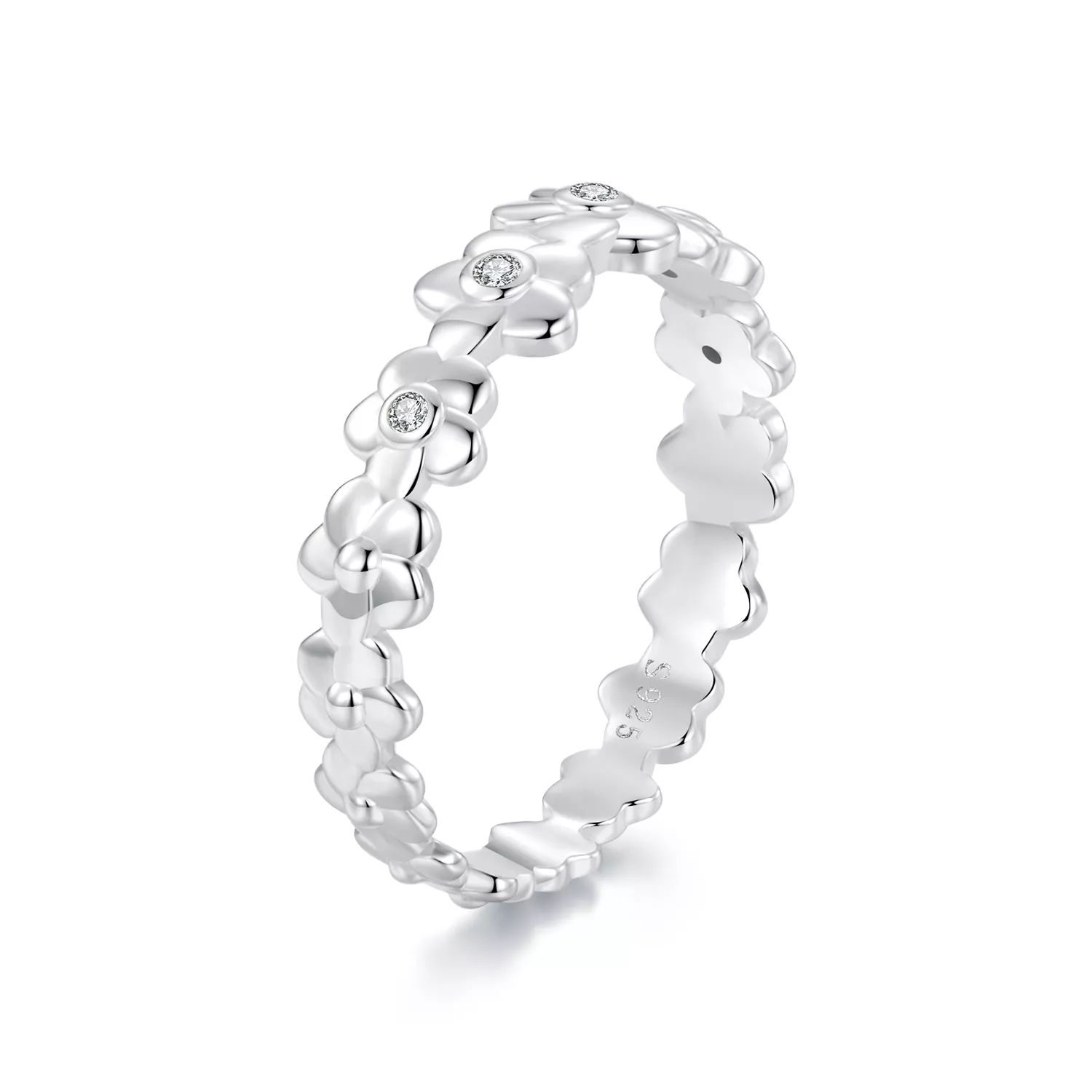 anillo estilo pandora con flor pequeña scr1028