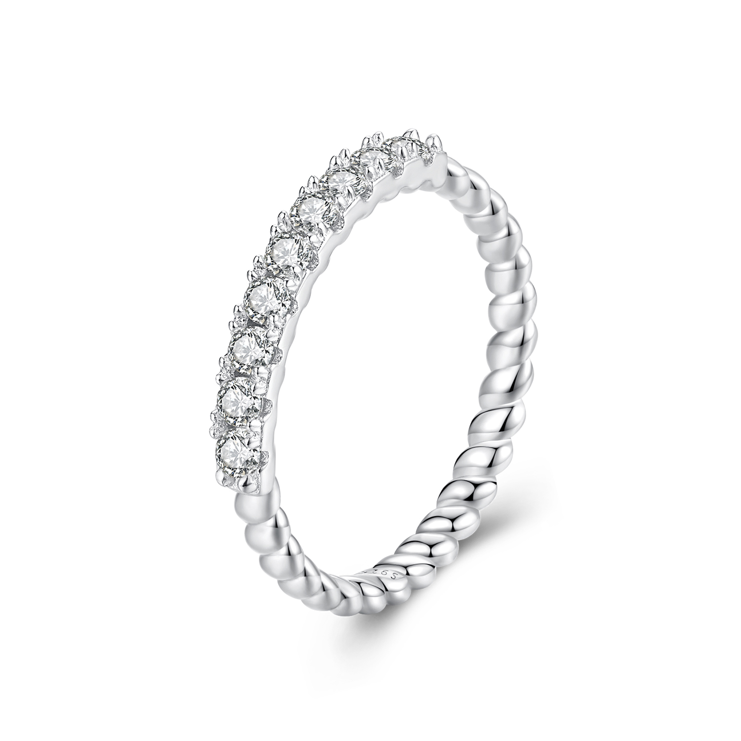 anillo texturizado de moissanita estilo pandora un certificado msr052