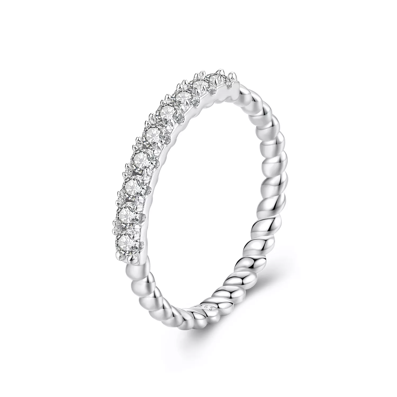 anillo texturizado de moissanita estilo pandora un certificado msr052