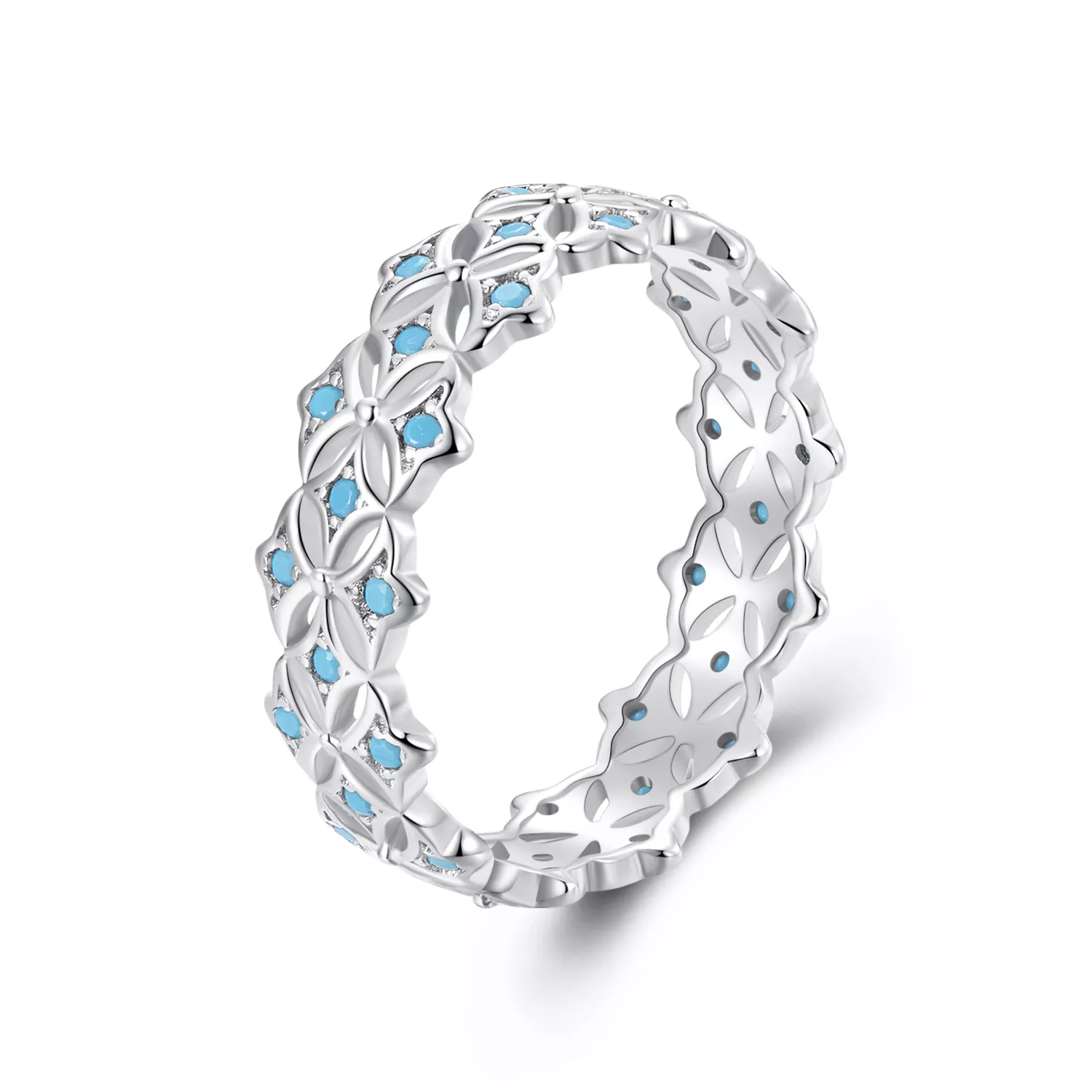 anillo turquesa estilo pandora bsr556
