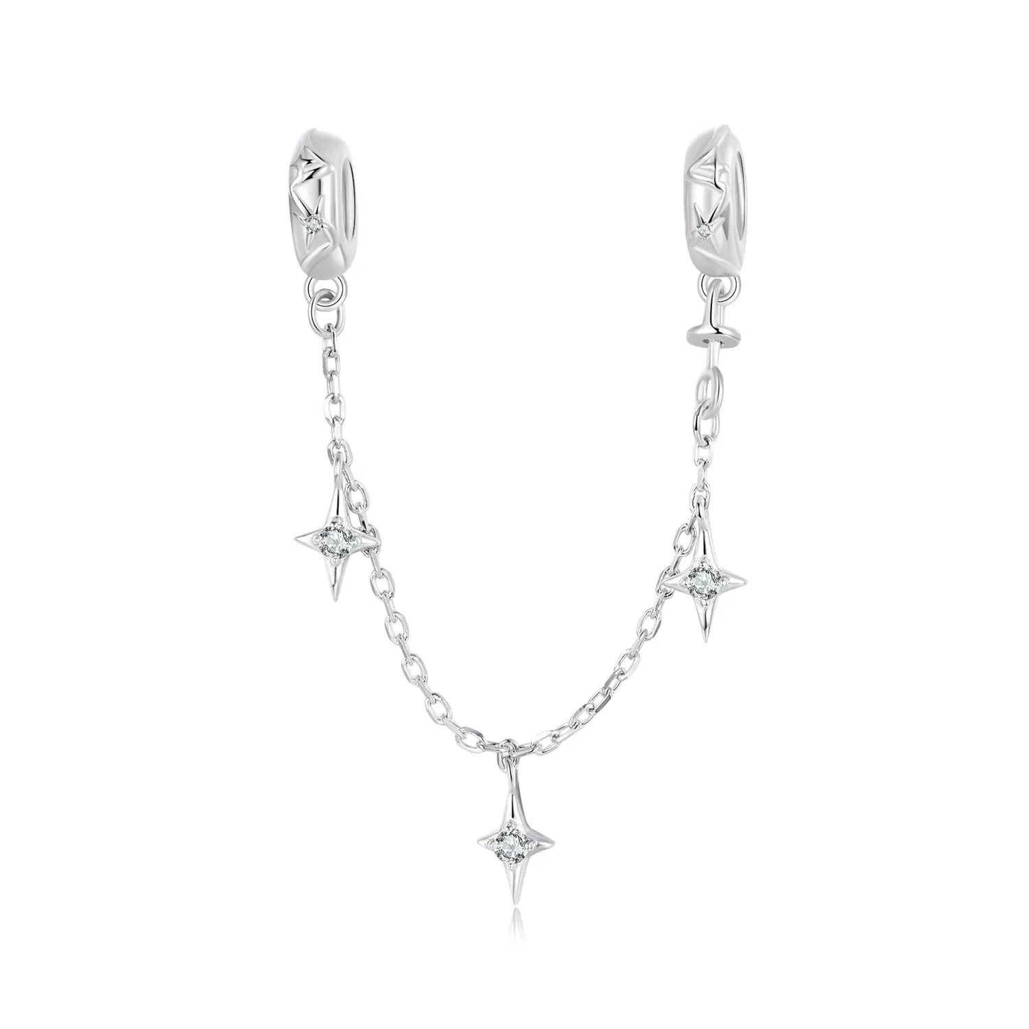 cadena de seguridad con forma de estrella estilo pandora scc2789