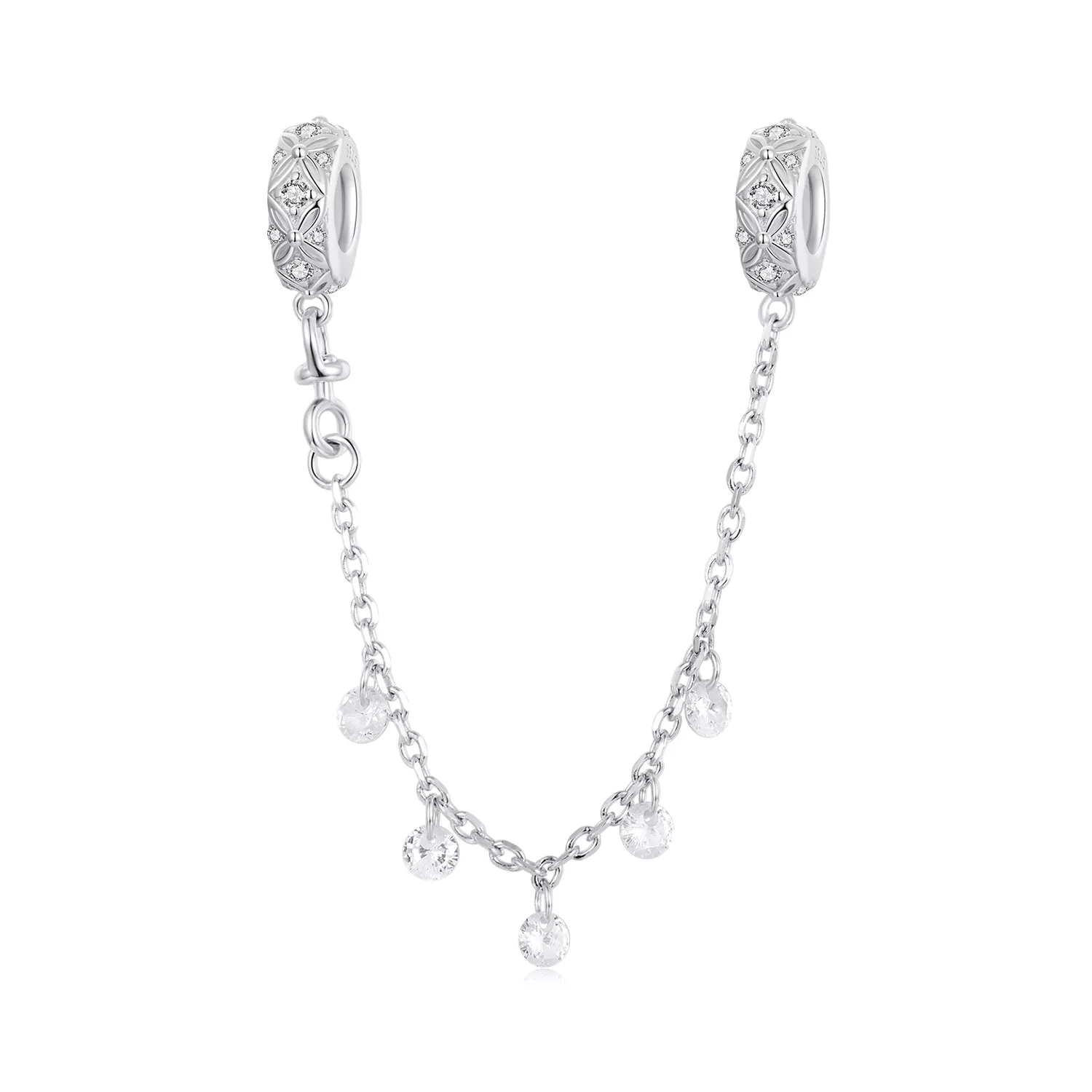 cadena de seguridad de silicona con relieve estilo pandora bsc1012