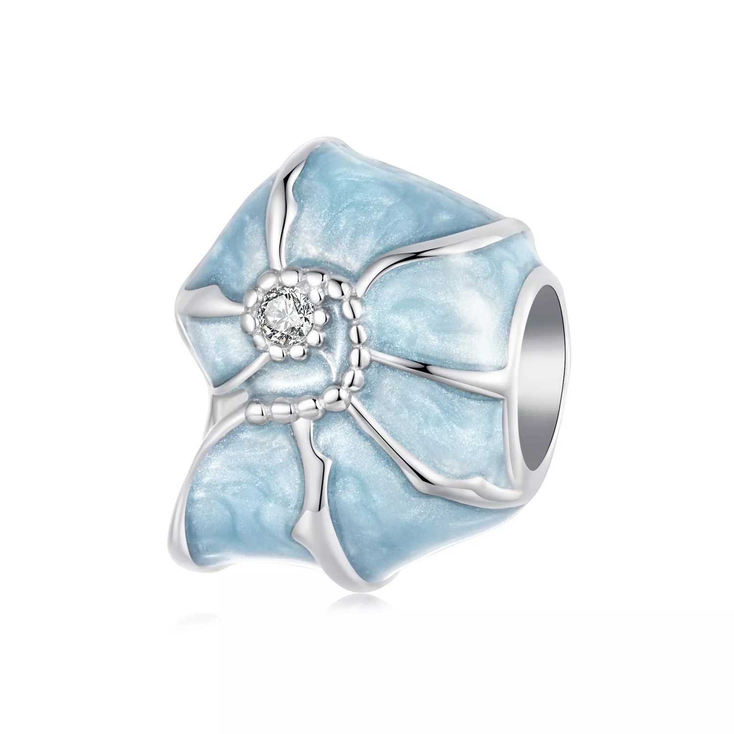 charm de caracola azul estilo pandora bsc1018