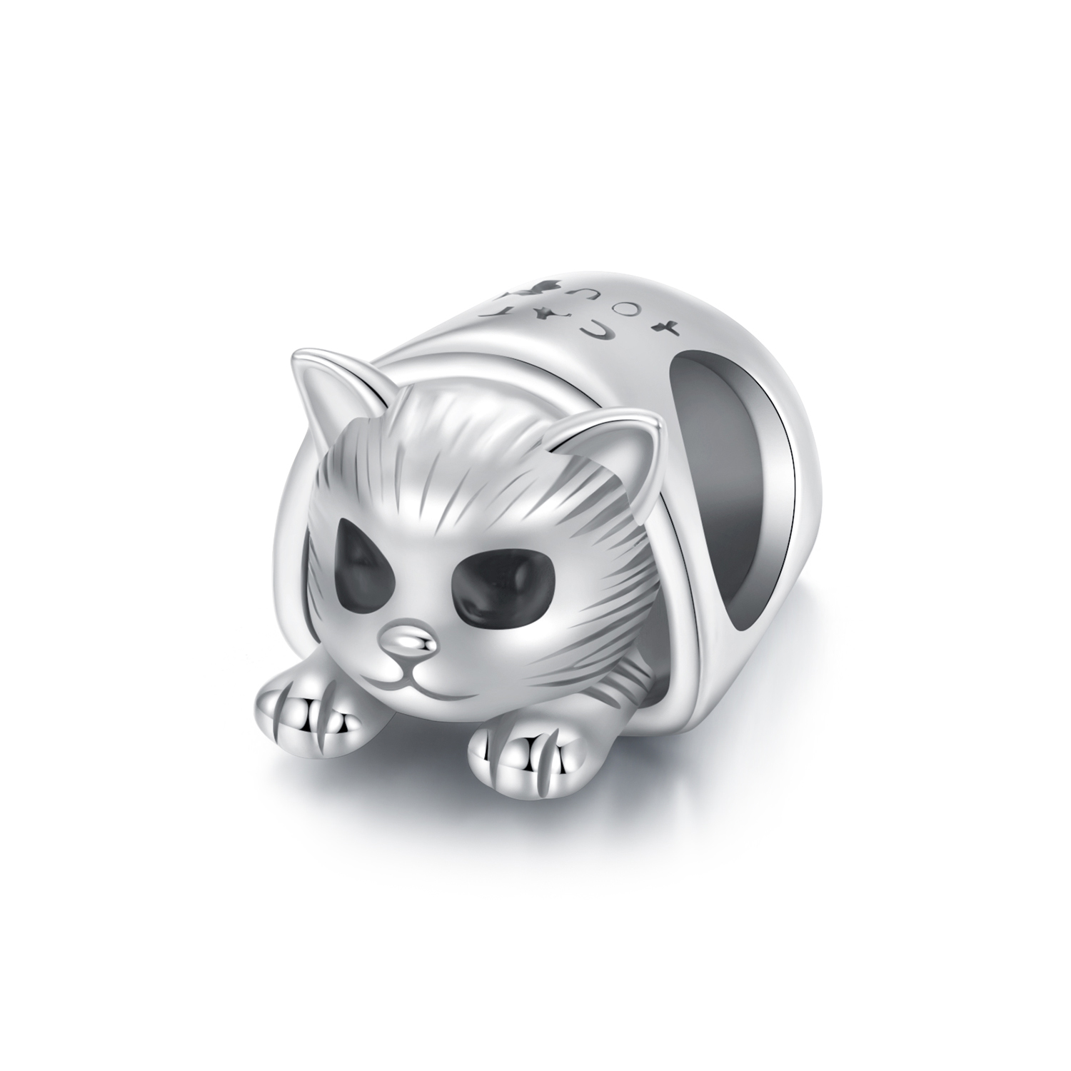 charm de casa acogedora con forma de gato estilo pandora scc2797