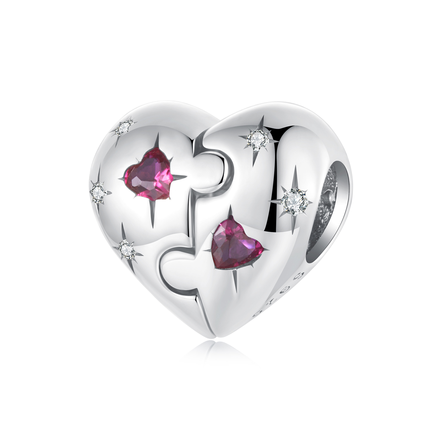 charm de corazón en forma de rompecabezas estilo pandora scc2775