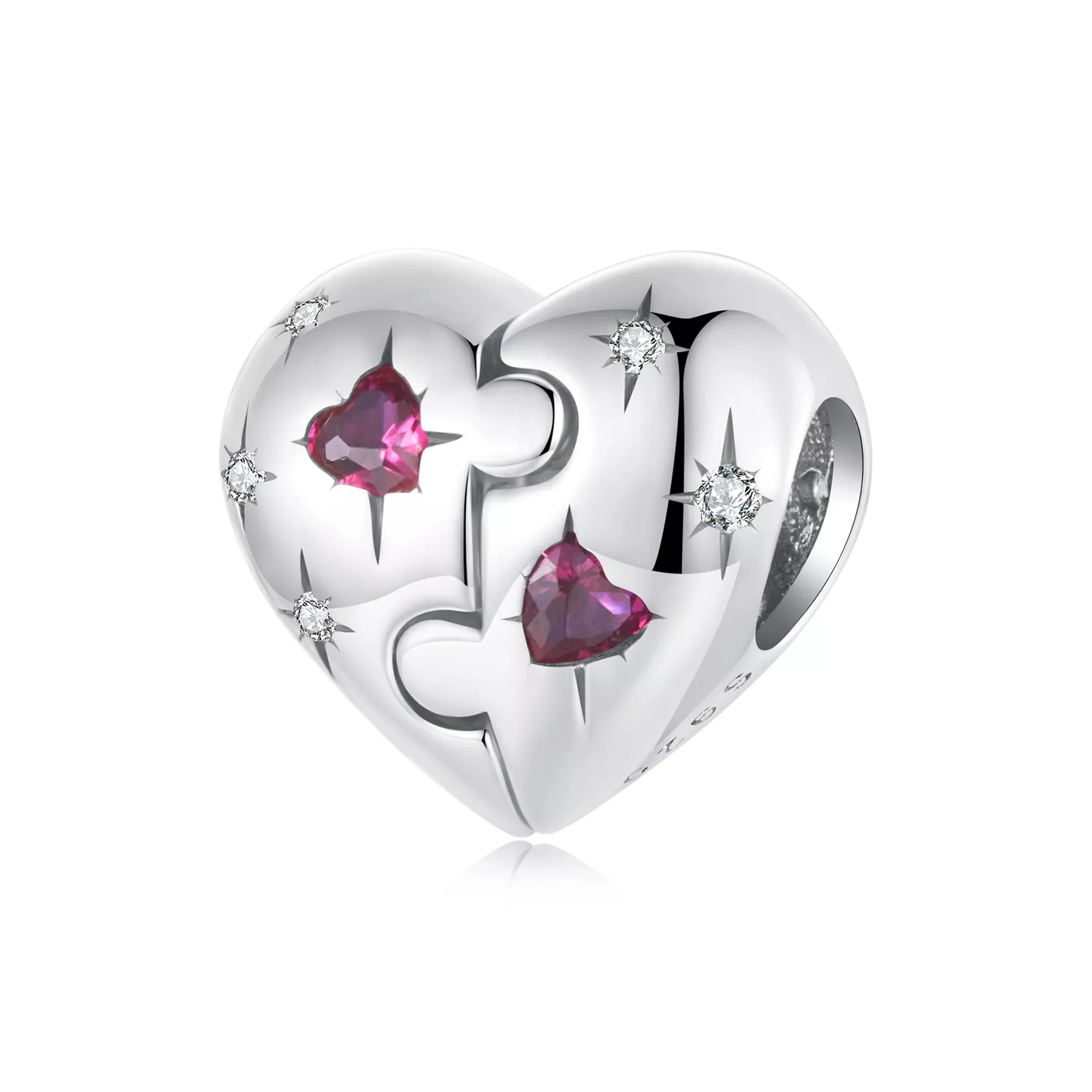 charm de corazón en forma de rompecabezas estilo pandora scc2775
