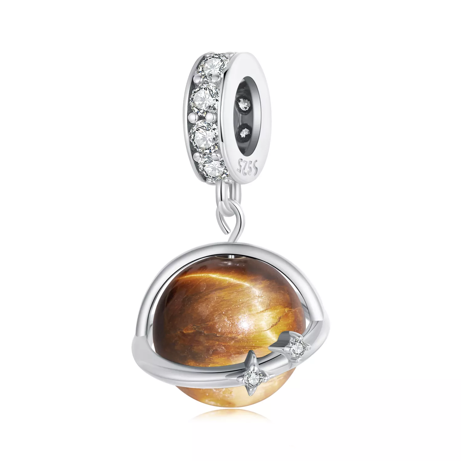 charm de cuarzo tigre natural estilo pandora scc2805