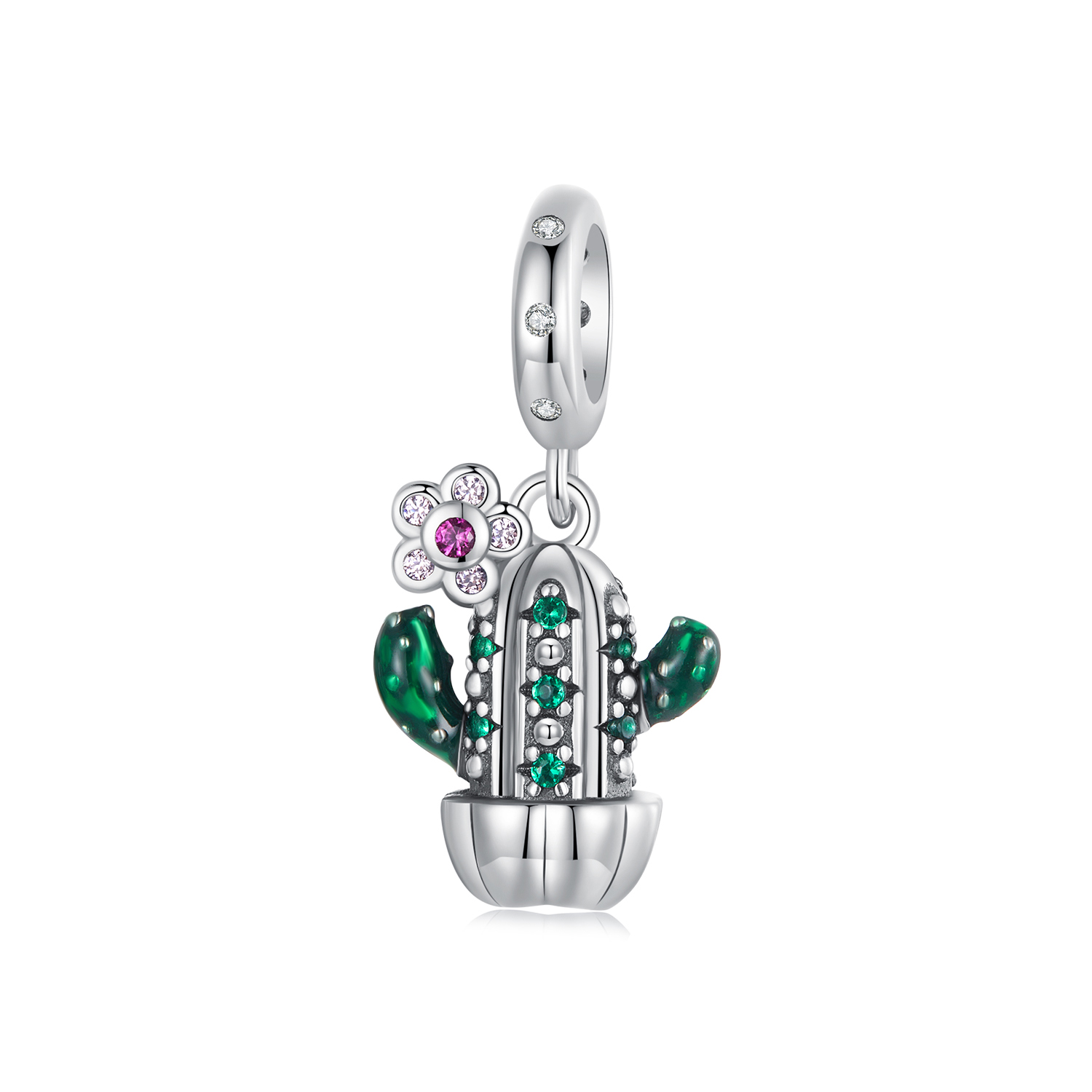 charm de flor de cactus estilo pandora scc2831