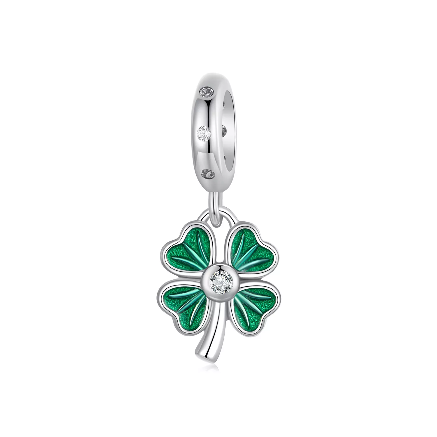 charm de trébol de cuatro hojas estilo pandora scc2832