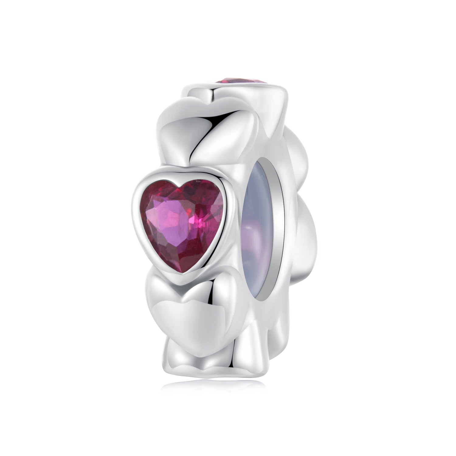 charm espaciador con forma de corazón de estilo pandora scc2778