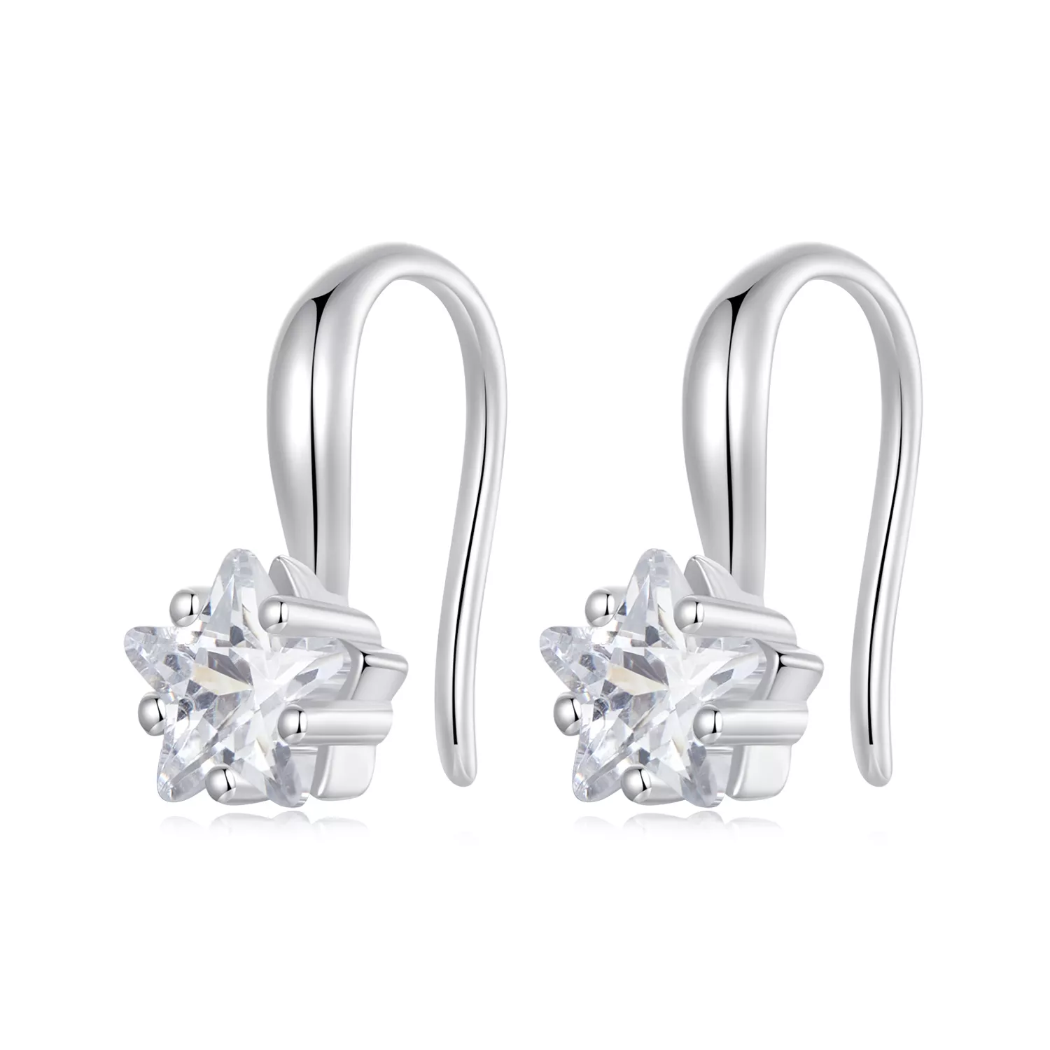 ganchos para la oreja con forma de estrella estilo pandora bse1028