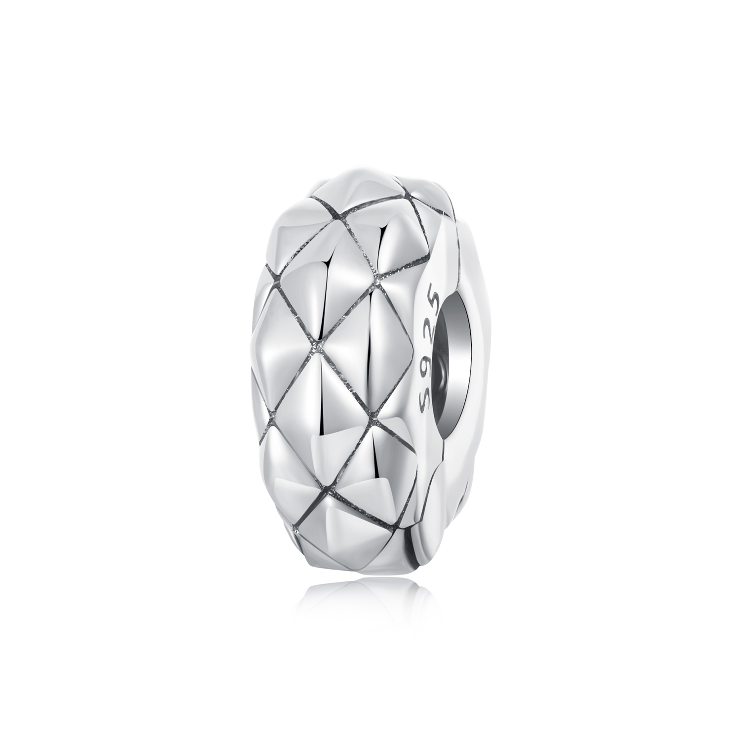 hebilla de posicionamiento de silicona con patrón de diamantes estilo pandora scc2817