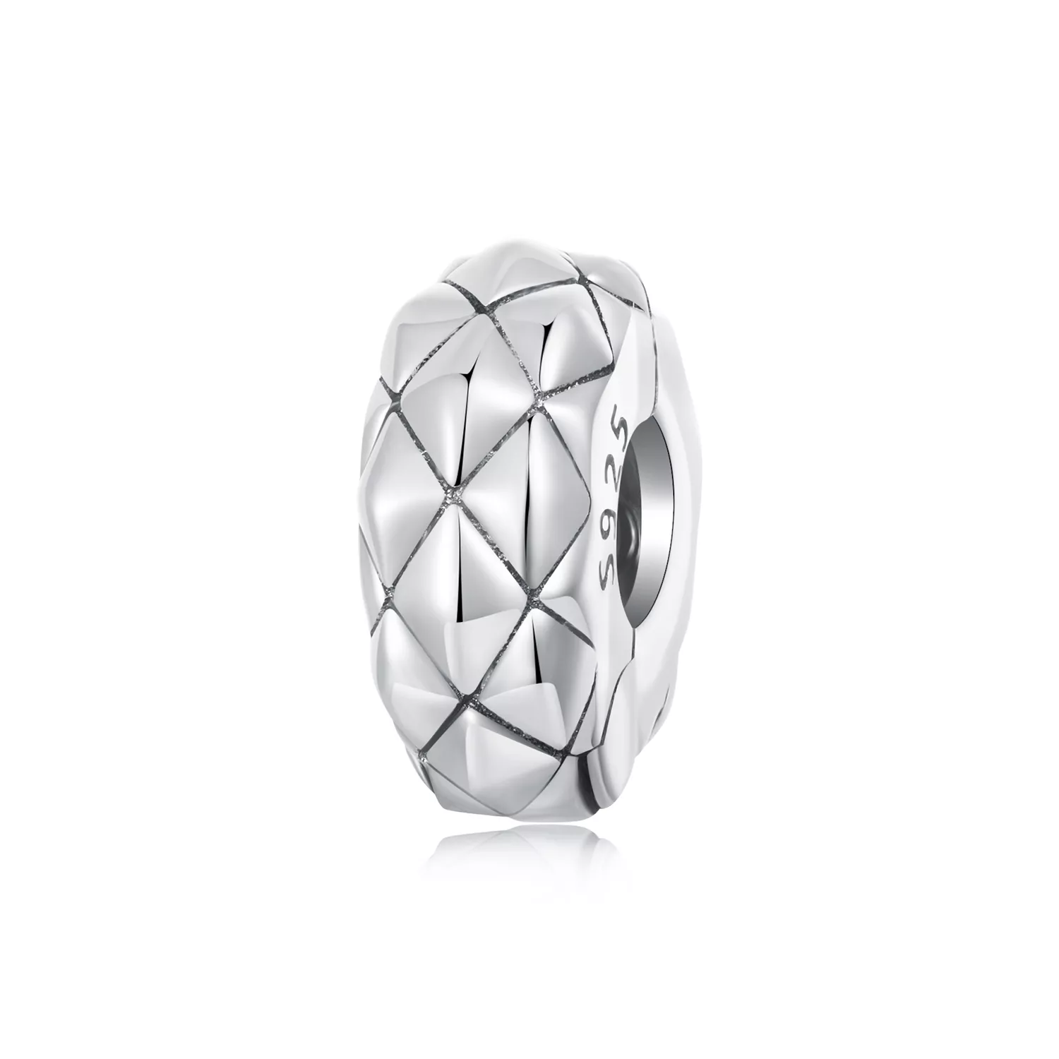 hebilla de posicionamiento de silicona con patrón de diamantes estilo pandora scc2817