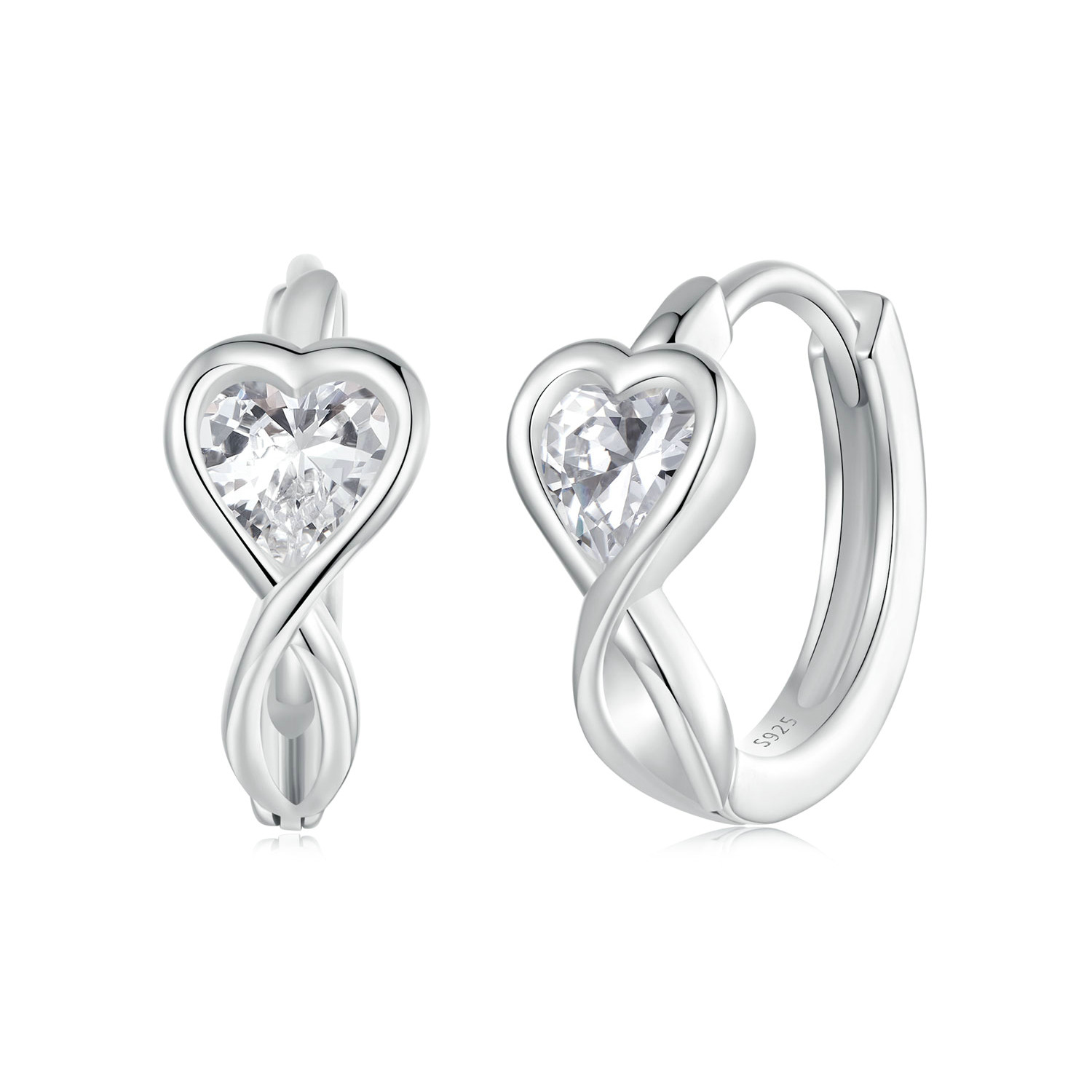 pendientes con diseño de infinito y amor estilo pandora bse1004