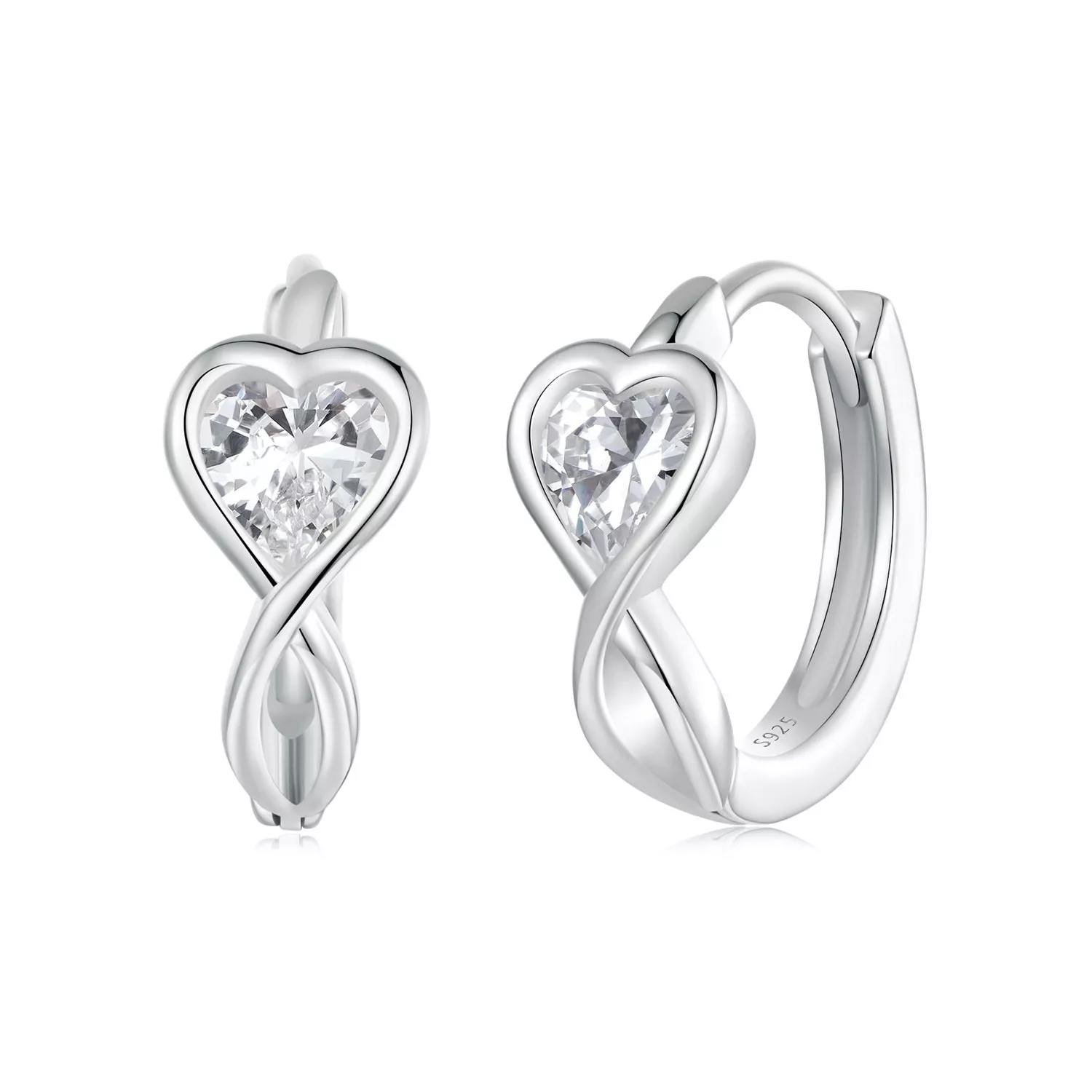 pendientes con diseño de infinito y amor estilo pandora bse1004